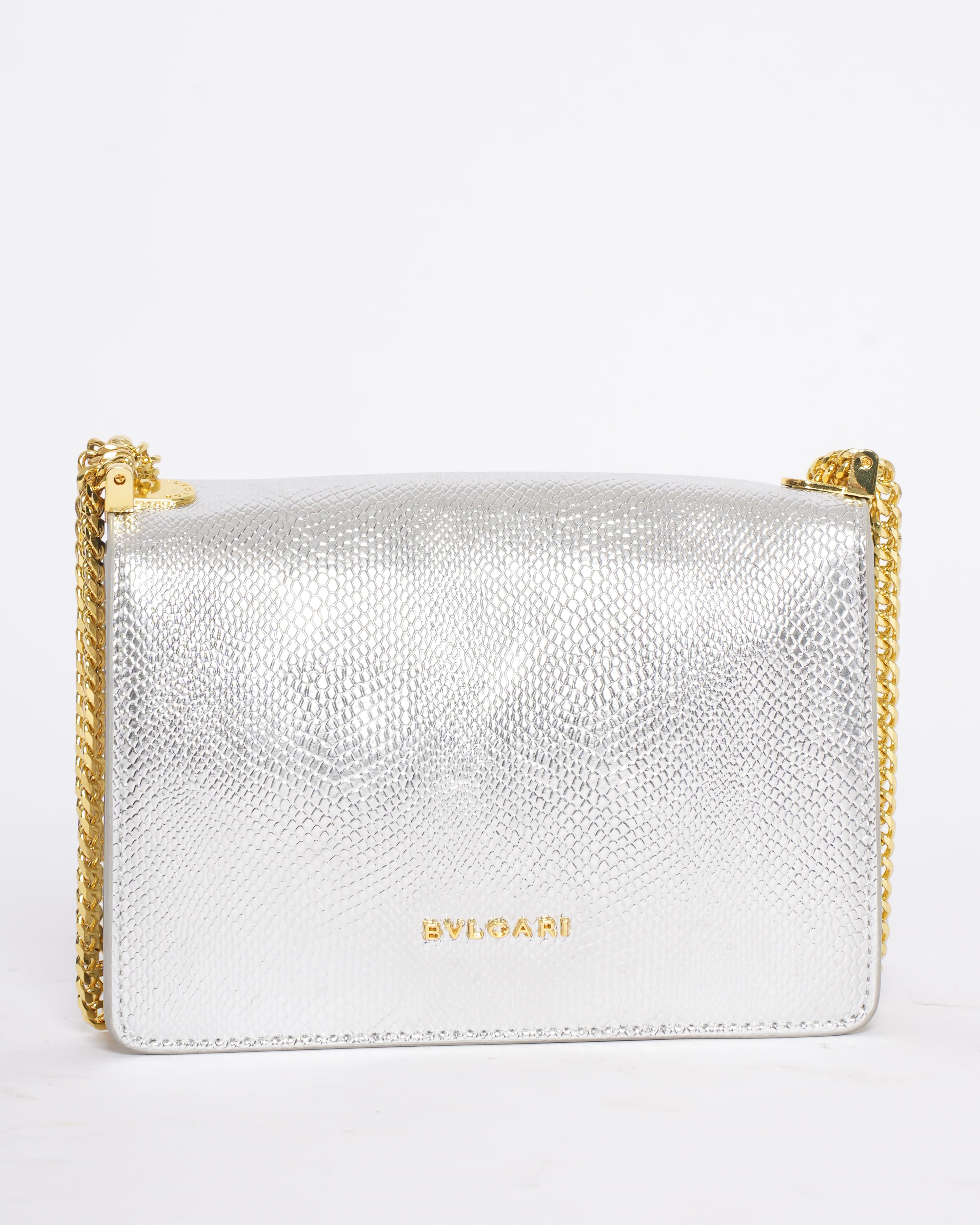 New Bvlgari Serpenti Forever Mini Silver Crossbody Bag