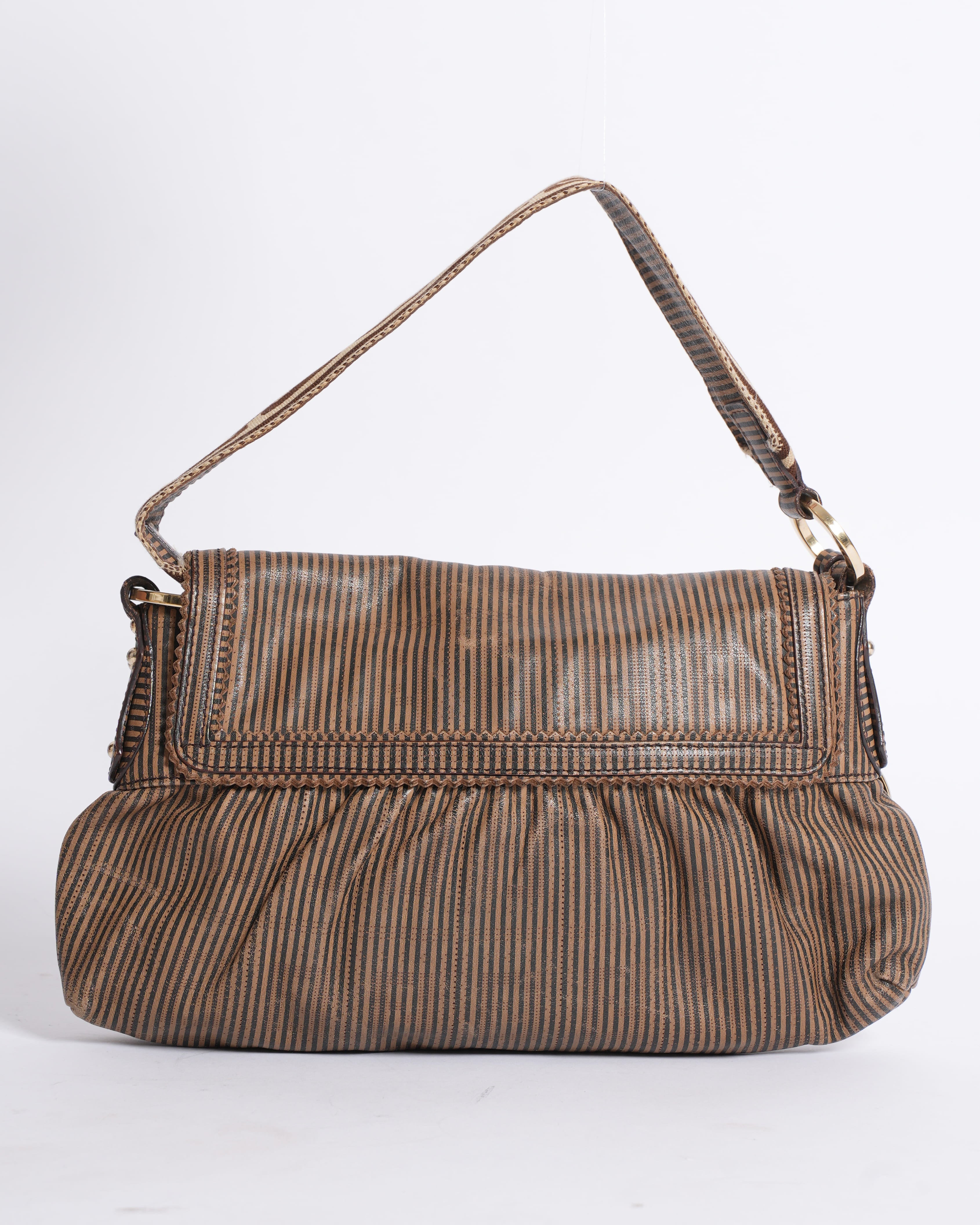 Fendi Mini Striped Chef Shoulder Bag