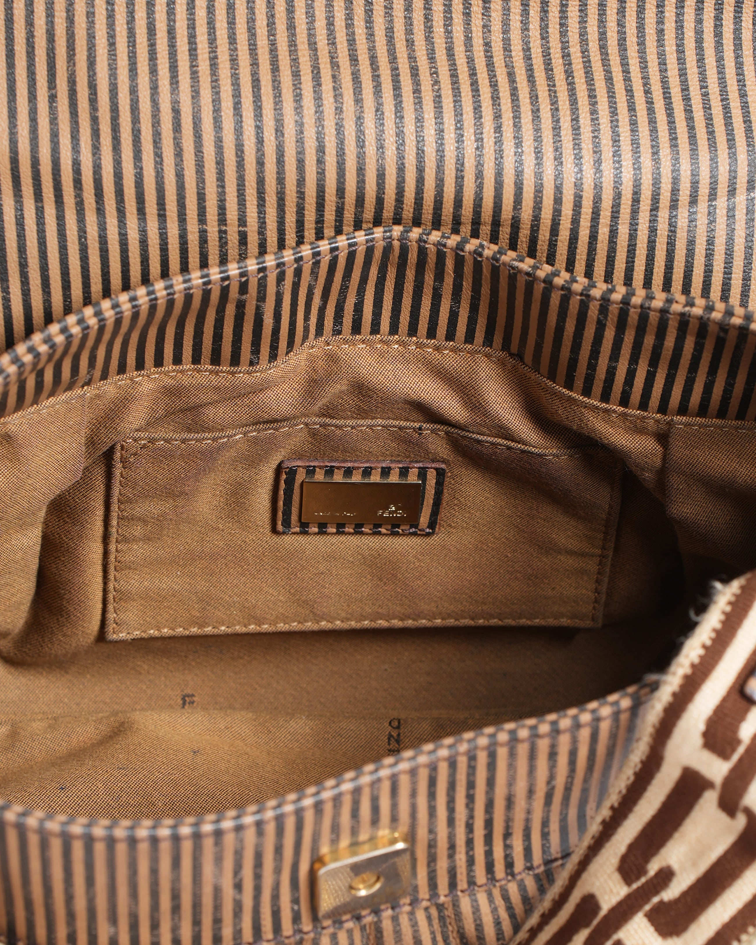 Fendi Mini Striped Chef Shoulder Bag