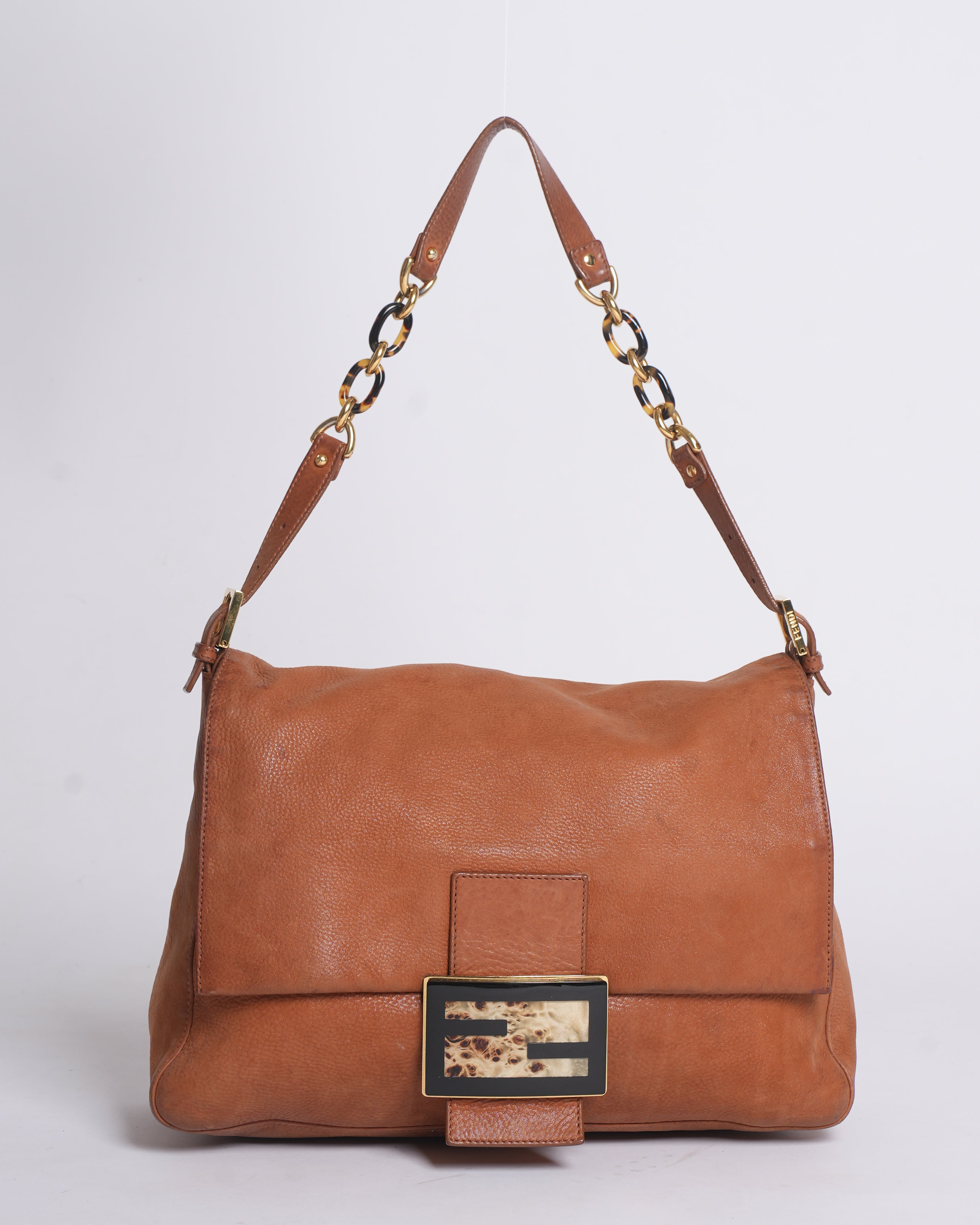 Fendi Brown Leather Mama Baguette