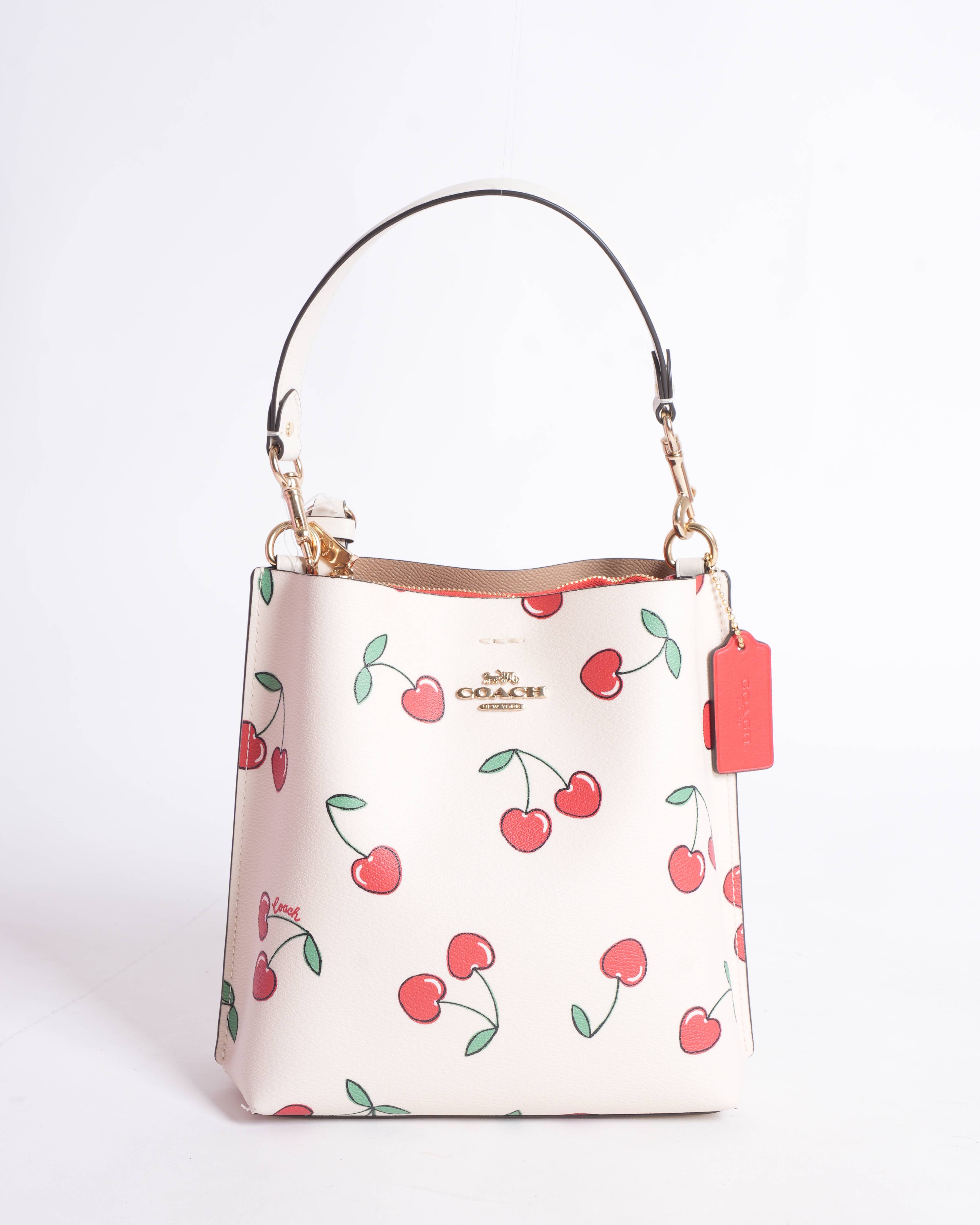 New Coach Cherry Printed Mollie 22 Bucket Bag