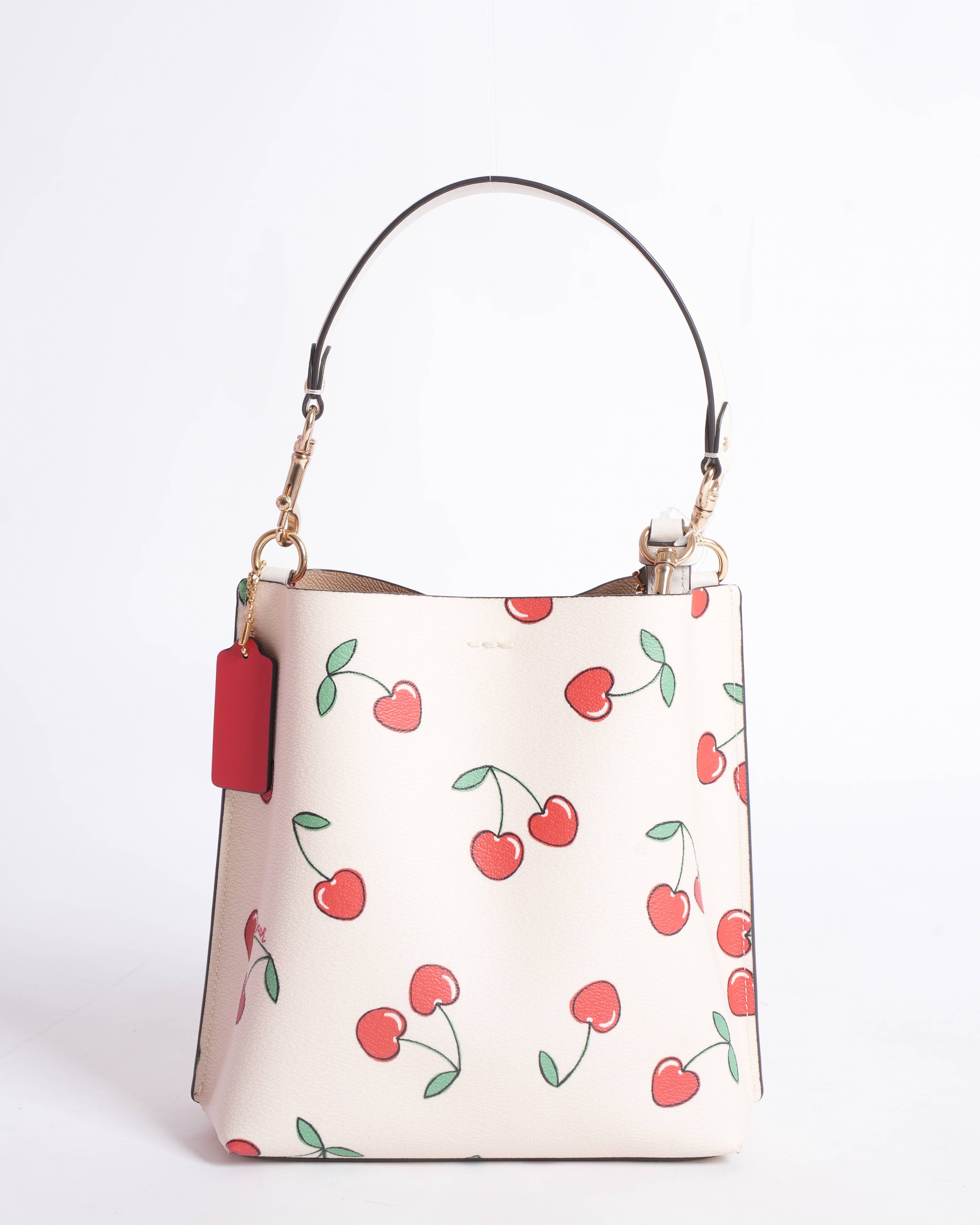 New Coach Cherry Printed Mollie 22 Bucket Bag