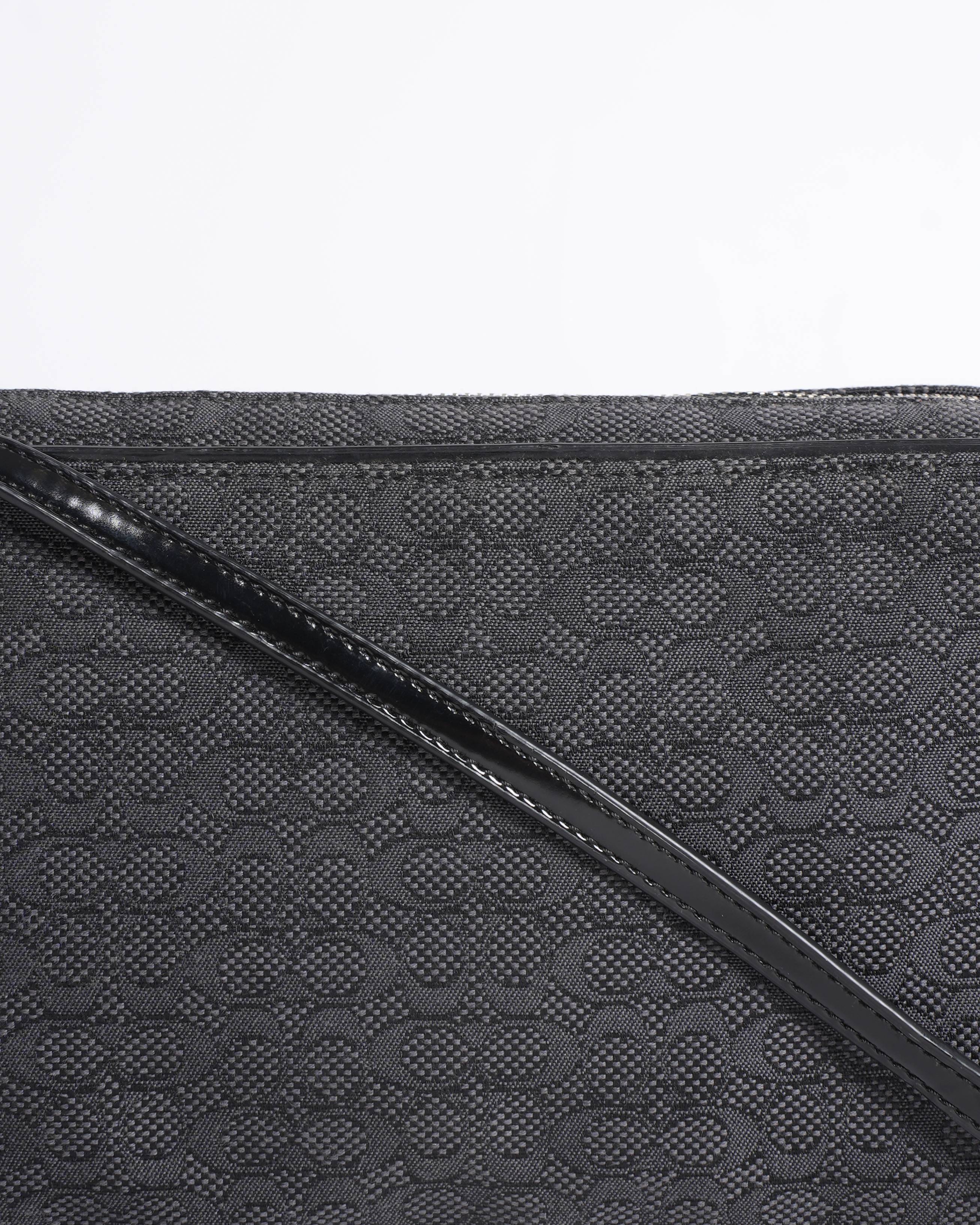 Coach Monogram Canvas & Leather Crossbody Bag In Black