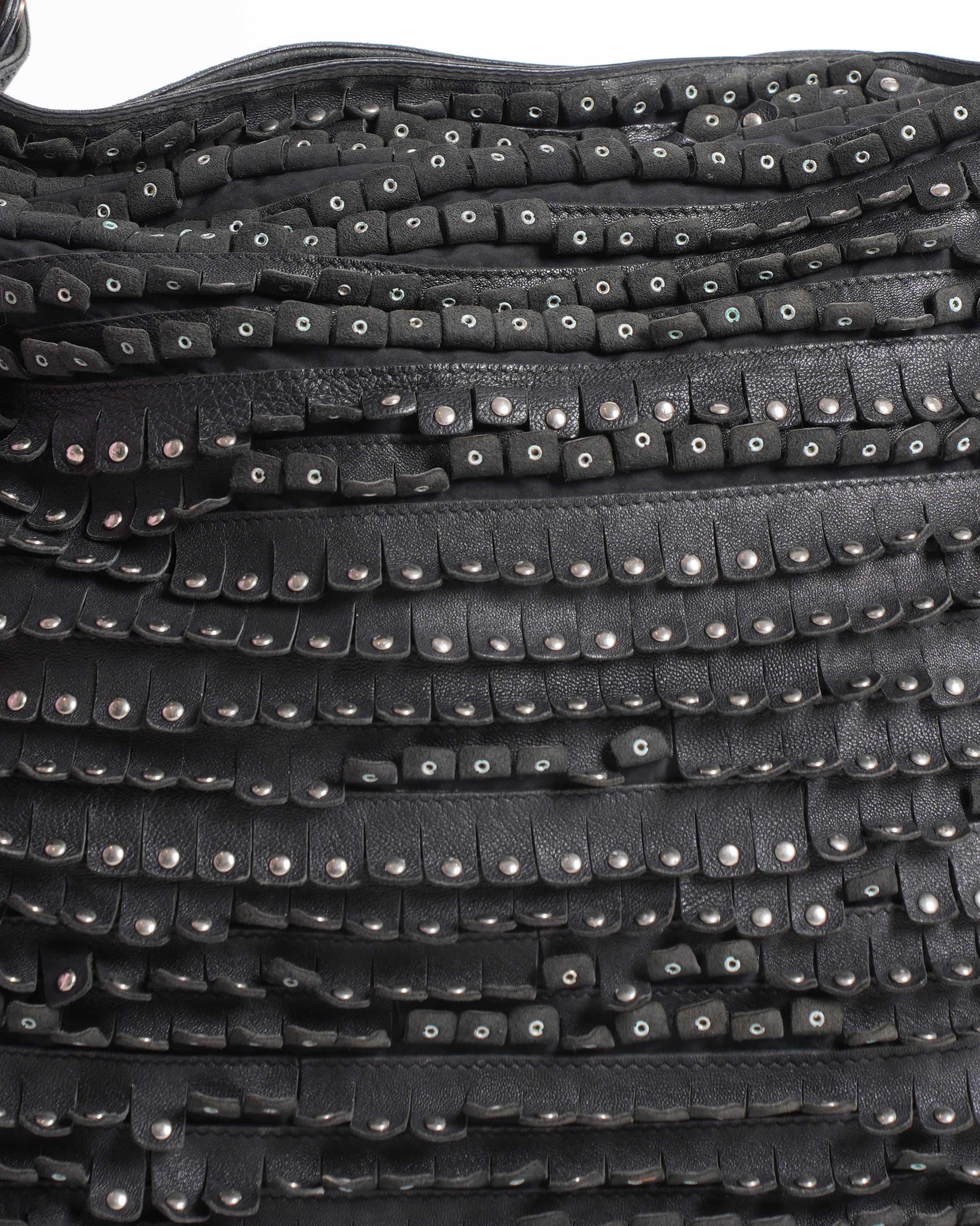 Jimmy choo sky large studded shoulder bag in black