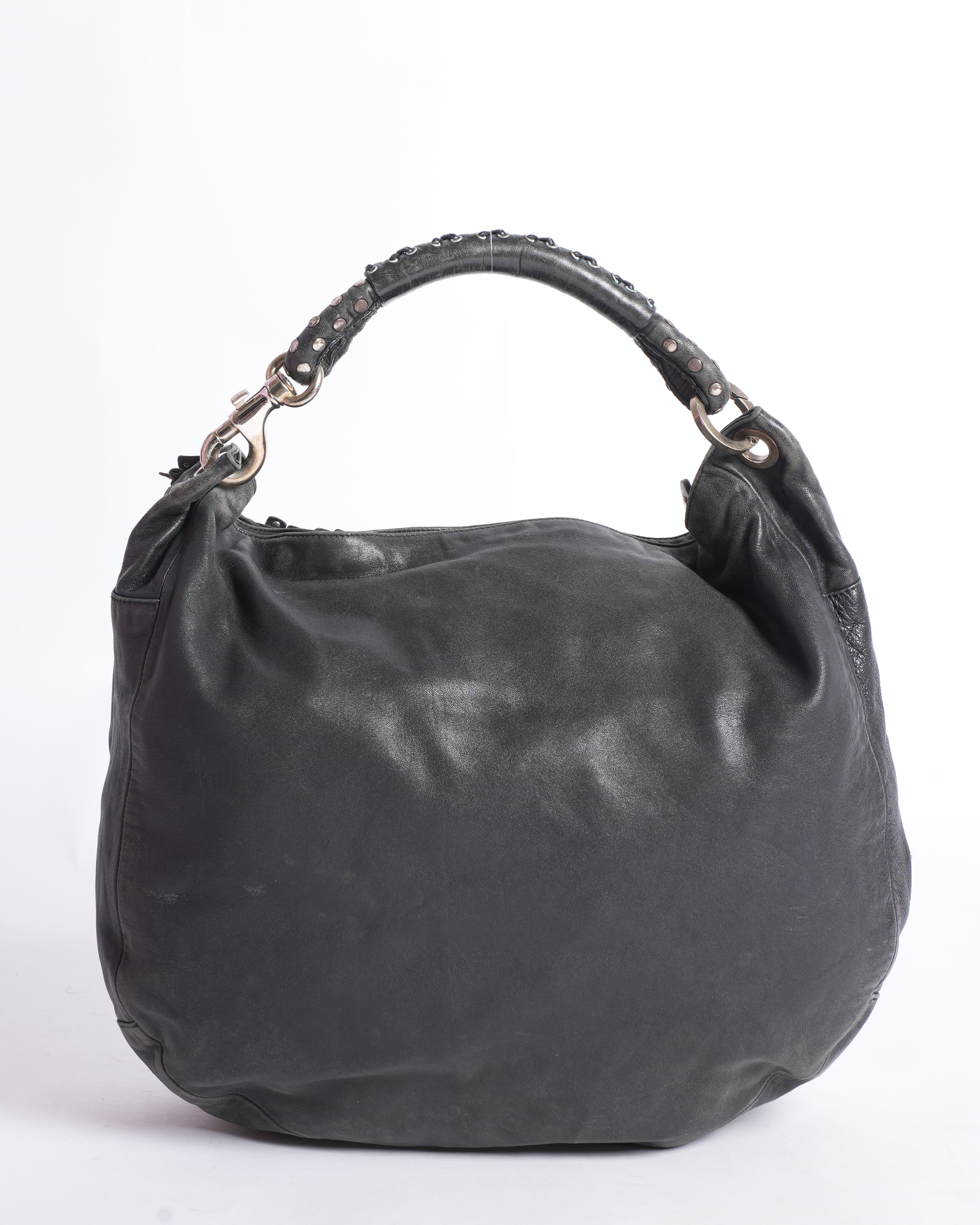 Jimmy choo sky large studded shoulder bag in black