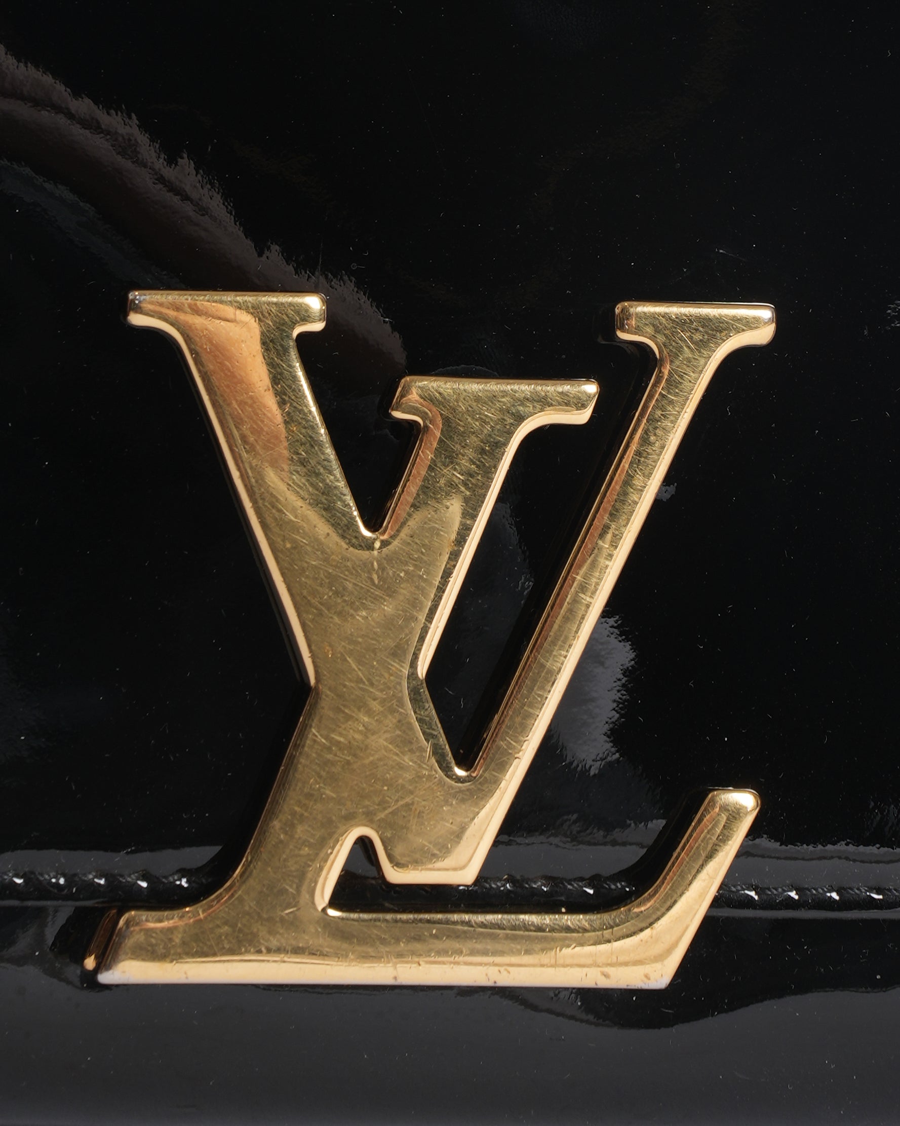Louis Vuitton Black Patent Leather Cjaon Louis Shoulder Bag