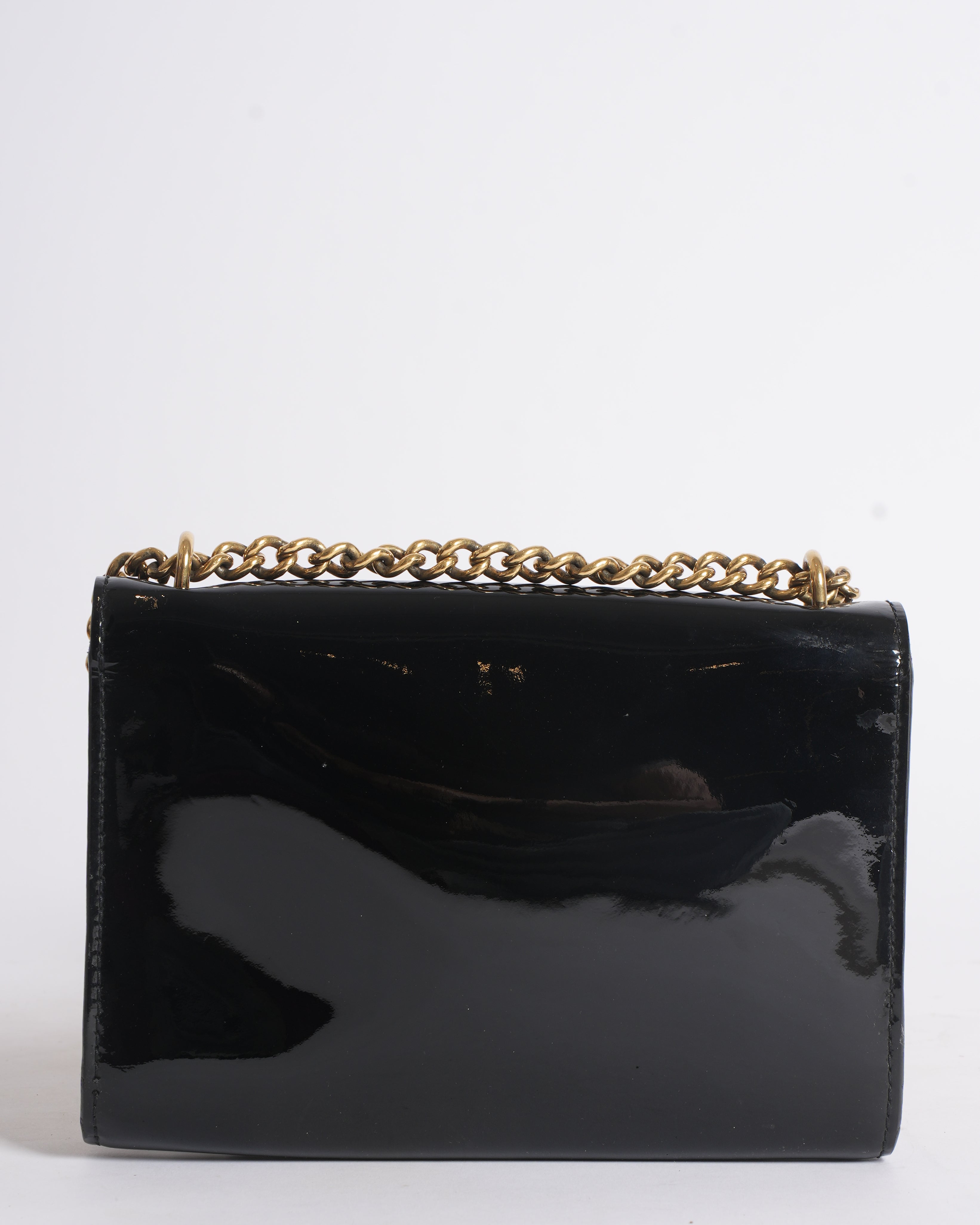 Louis Vuitton Black Patent Leather Cjaon Louis Shoulder Bag