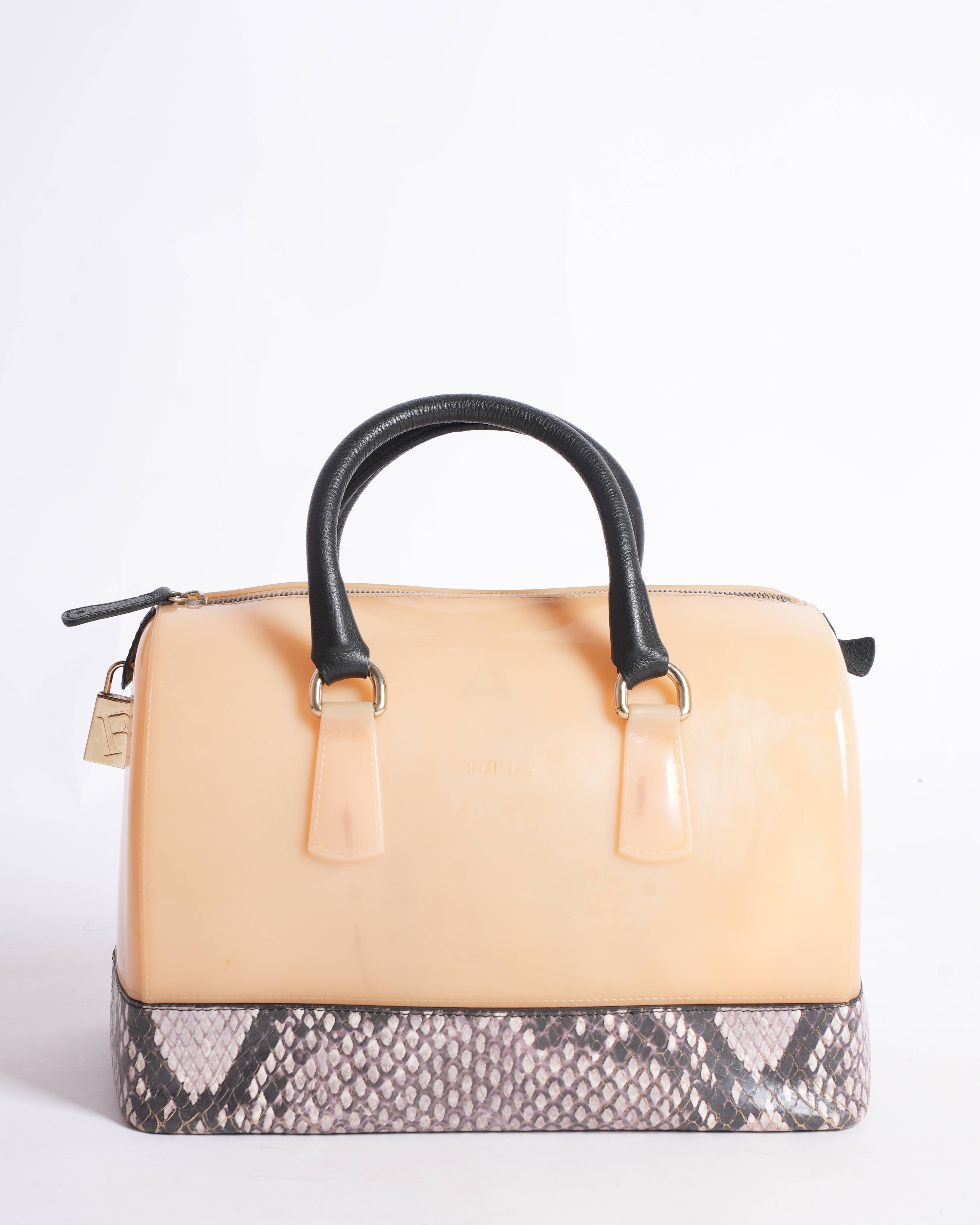 Furla Candy Bag with Leather & Python contrast