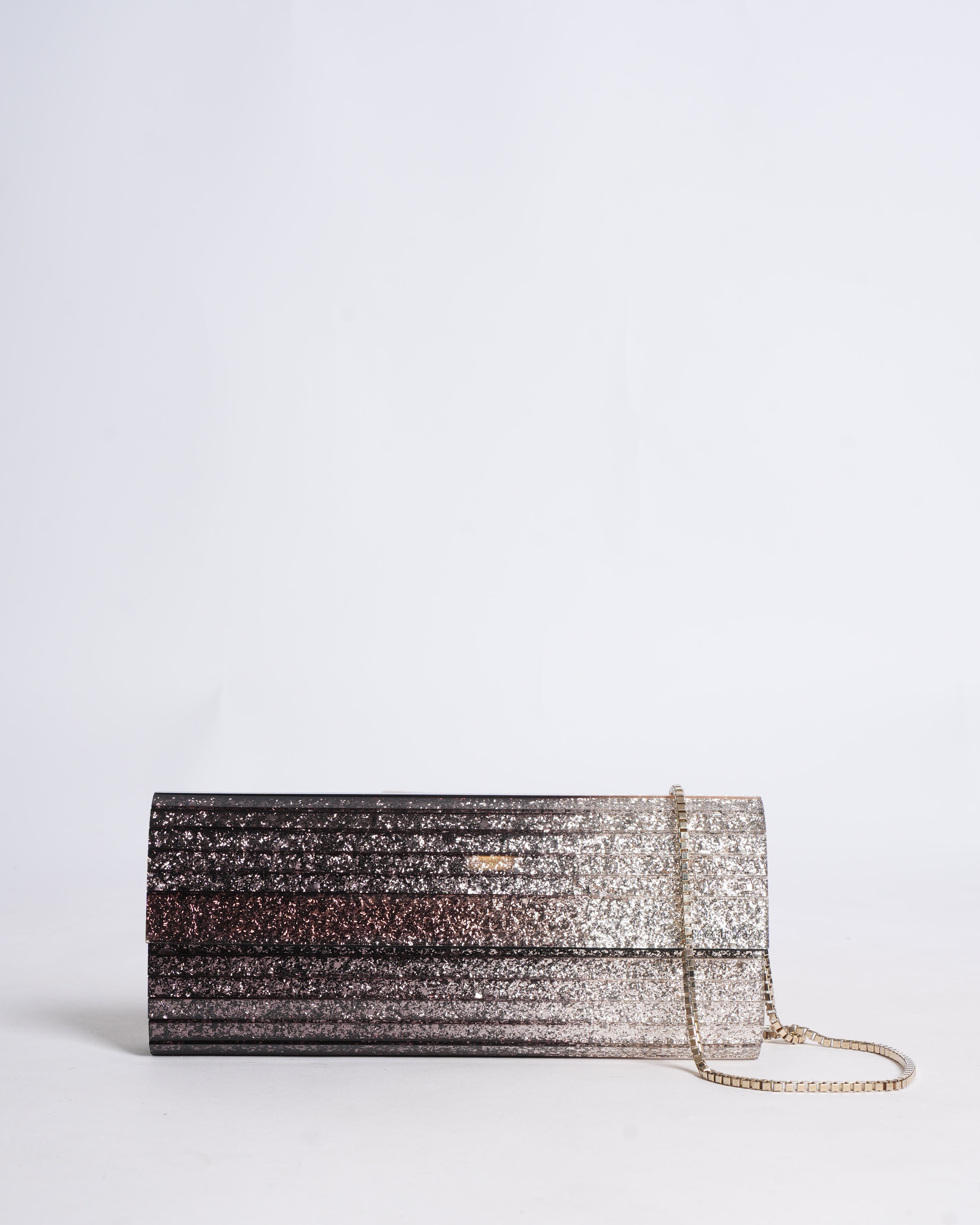 Jimmy Choo Acrylic Rectangular Glitter Clutch