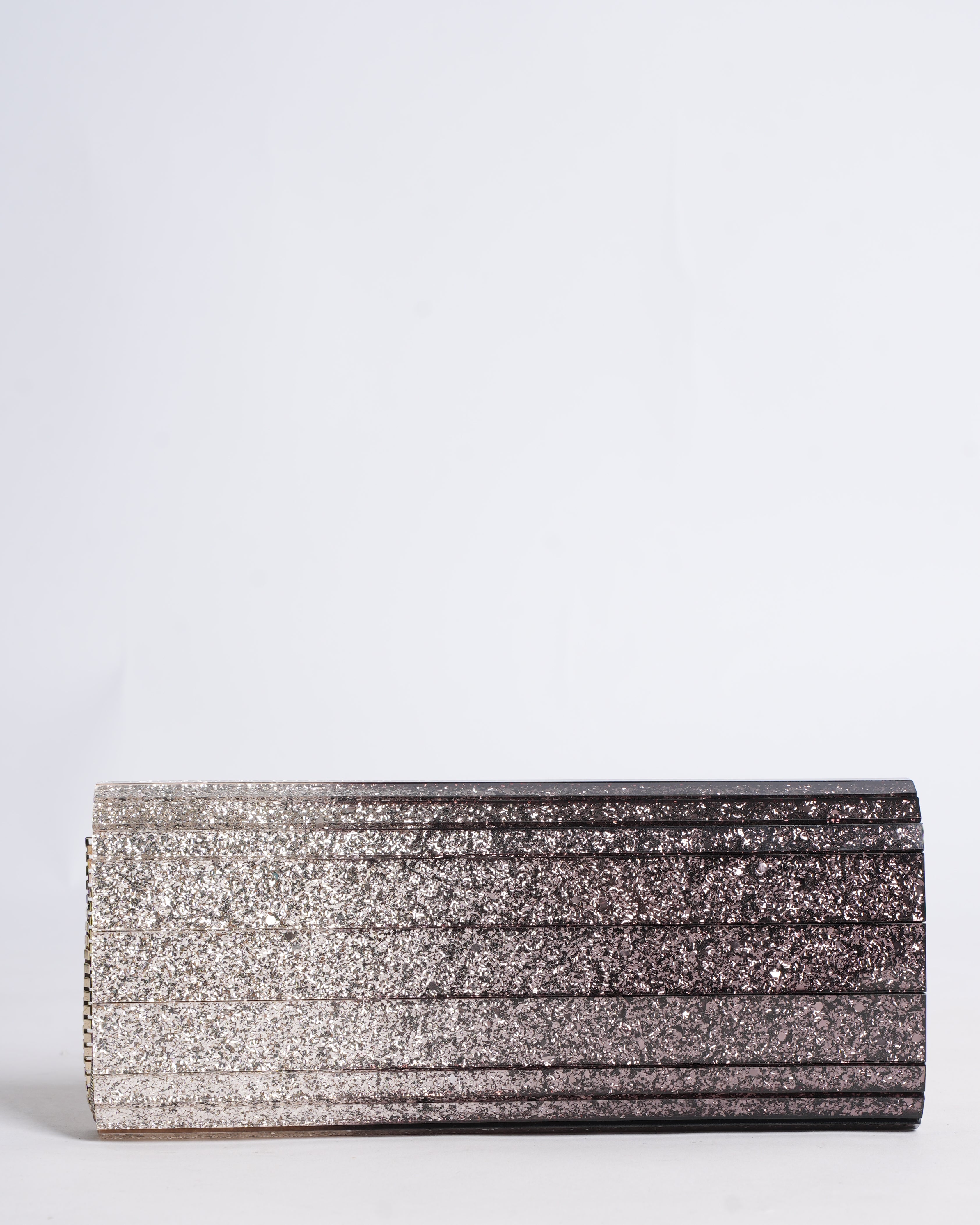 Jimmy Choo Acrylic Rectangular Glitter Clutch
