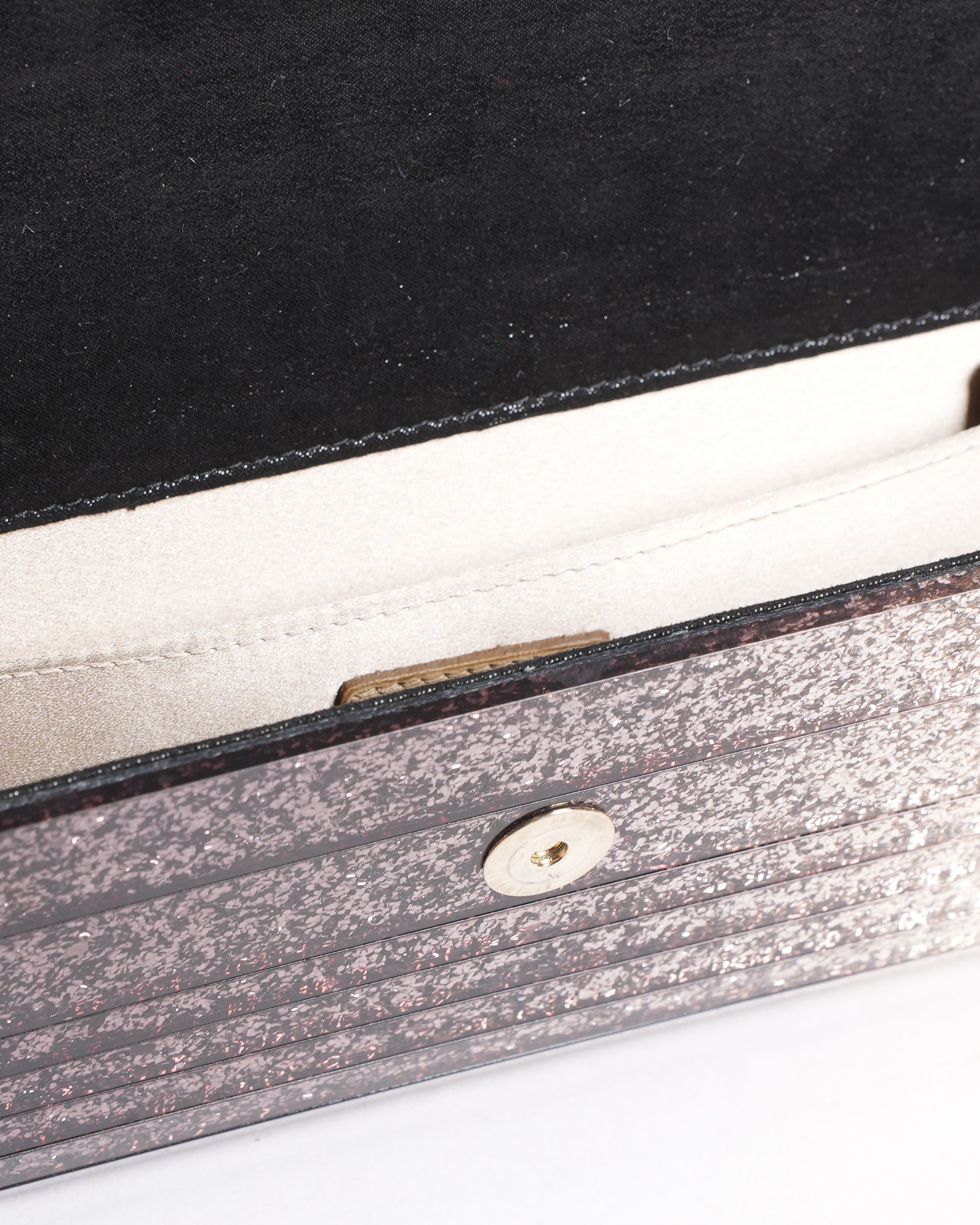 Jimmy Choo Acrylic Rectangular Glitter Clutch