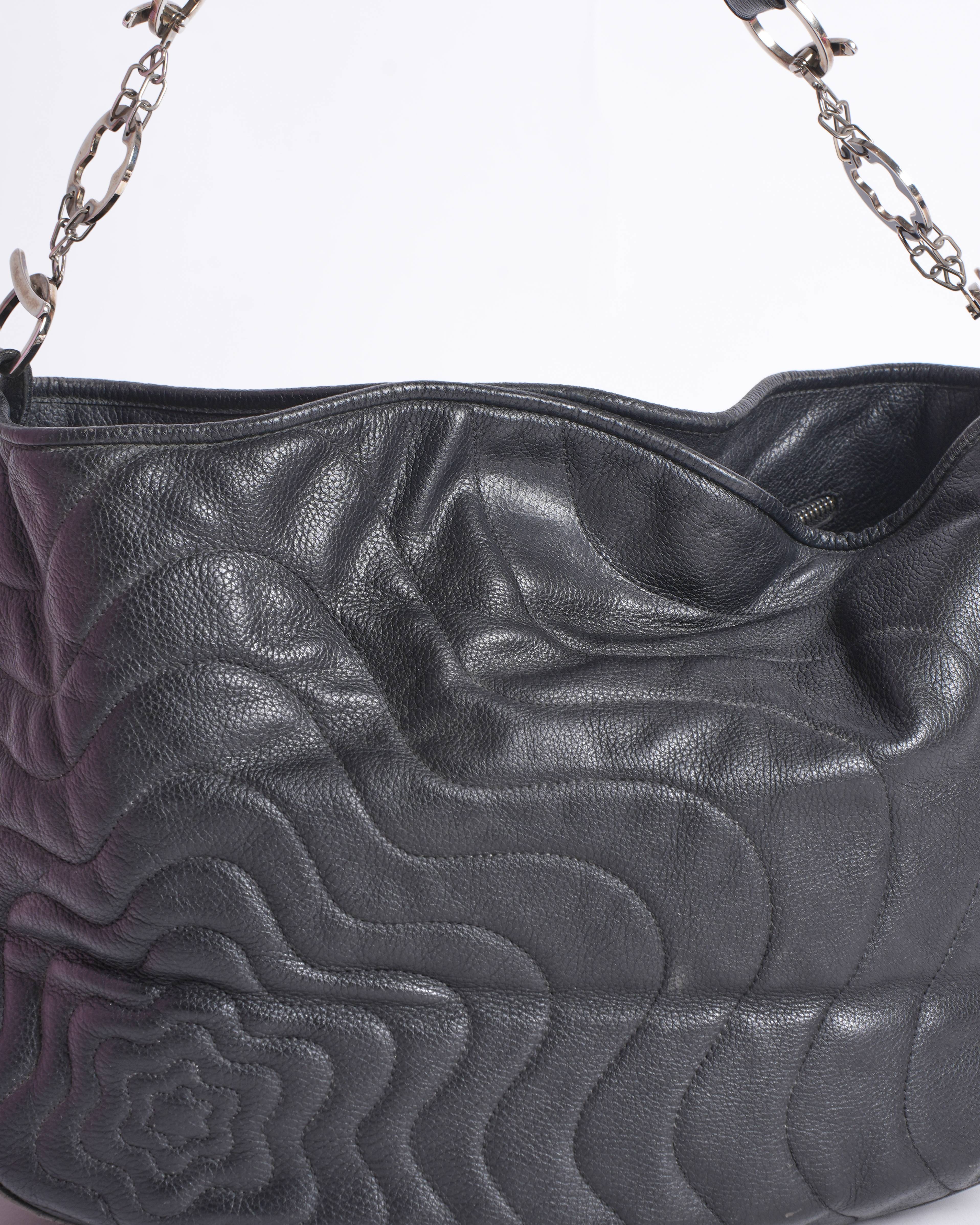 Montblanc Black Leather Starisma Alcina Hobo Bag