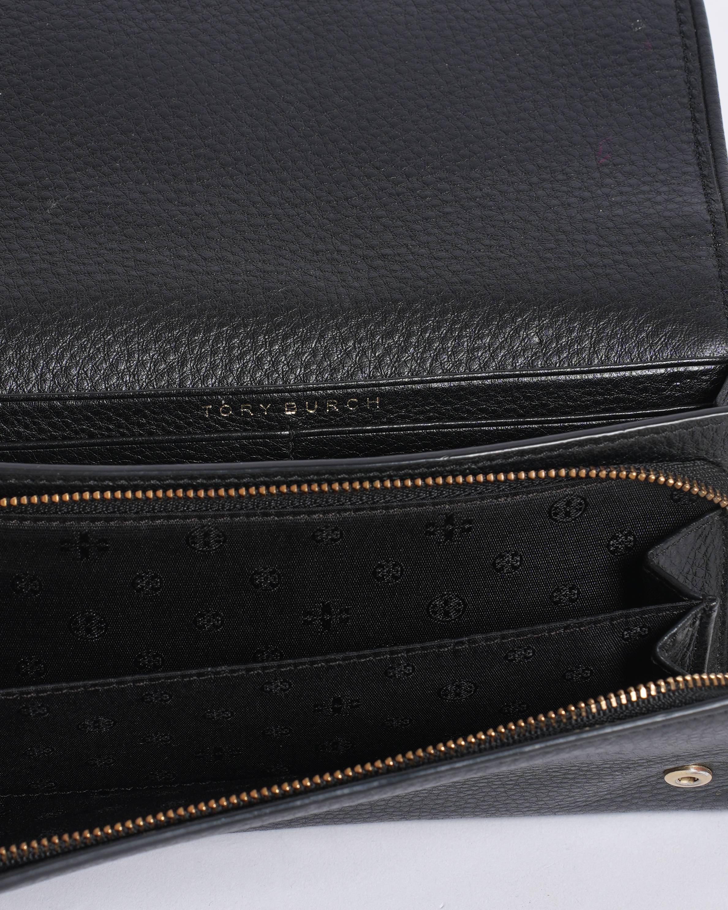 Tory Burch Flap Wallet In Black
