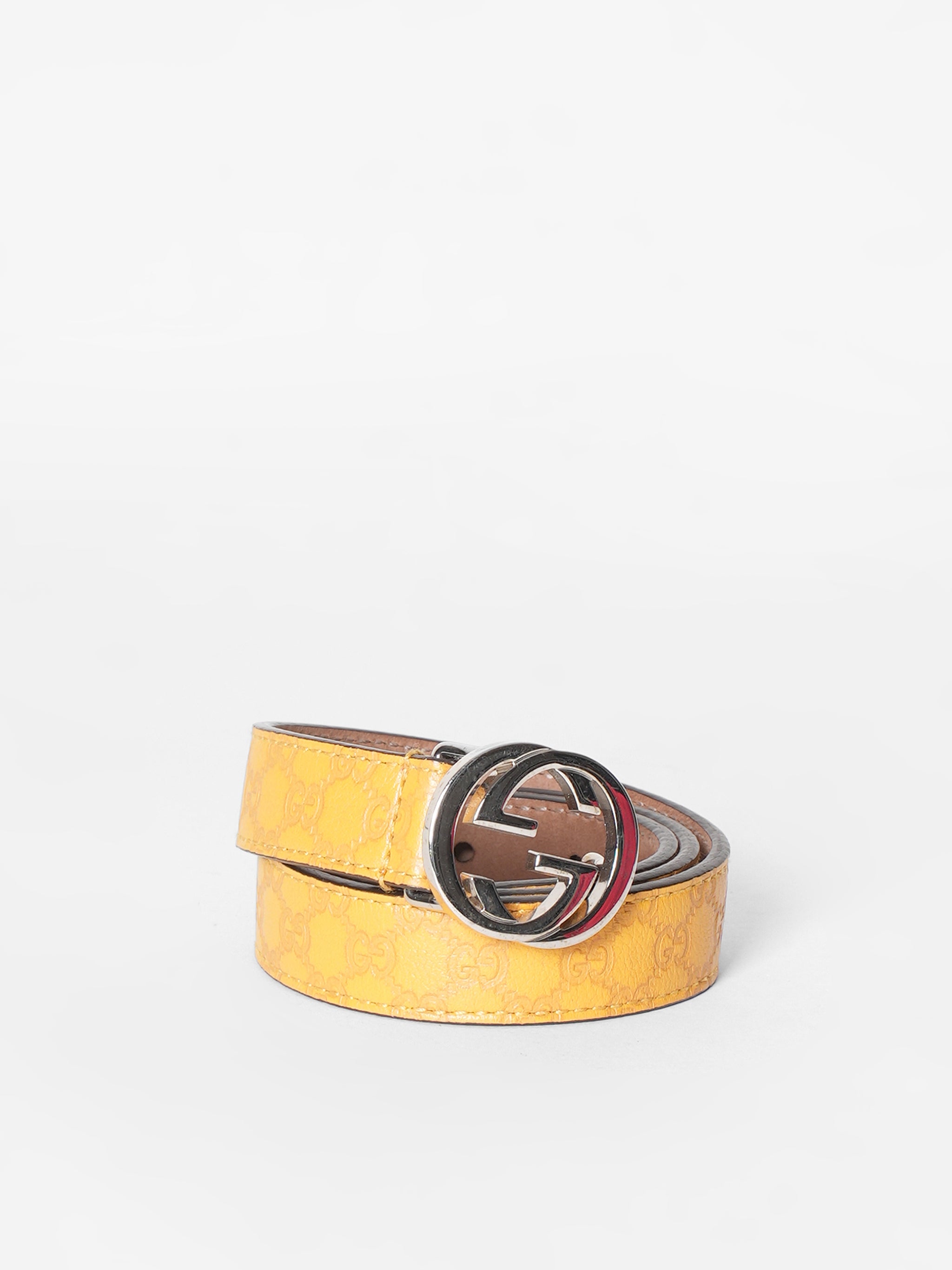 Gucci Double GG Logo Silver Buckle