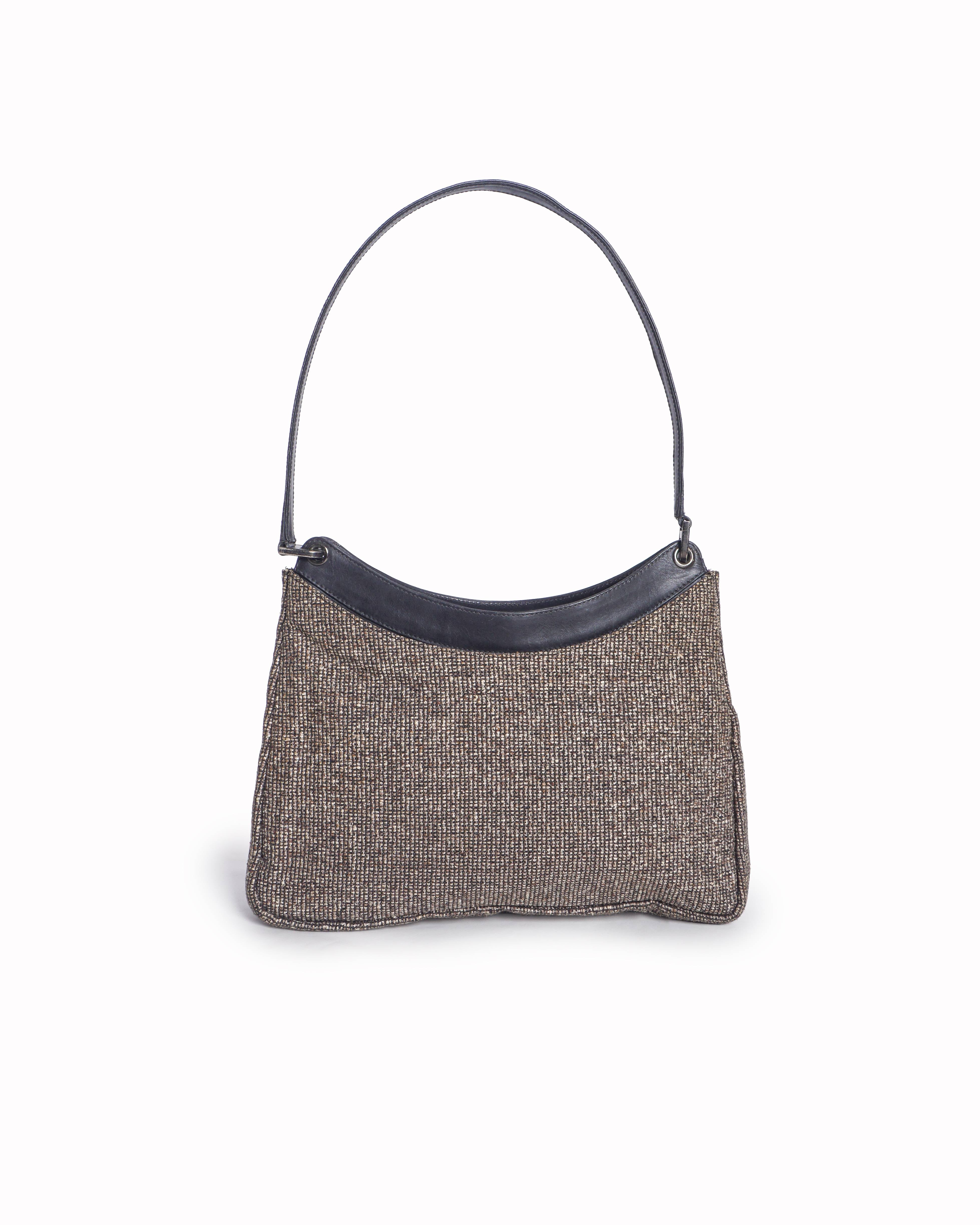 Bally Mesh Tweed Shoulder Bag