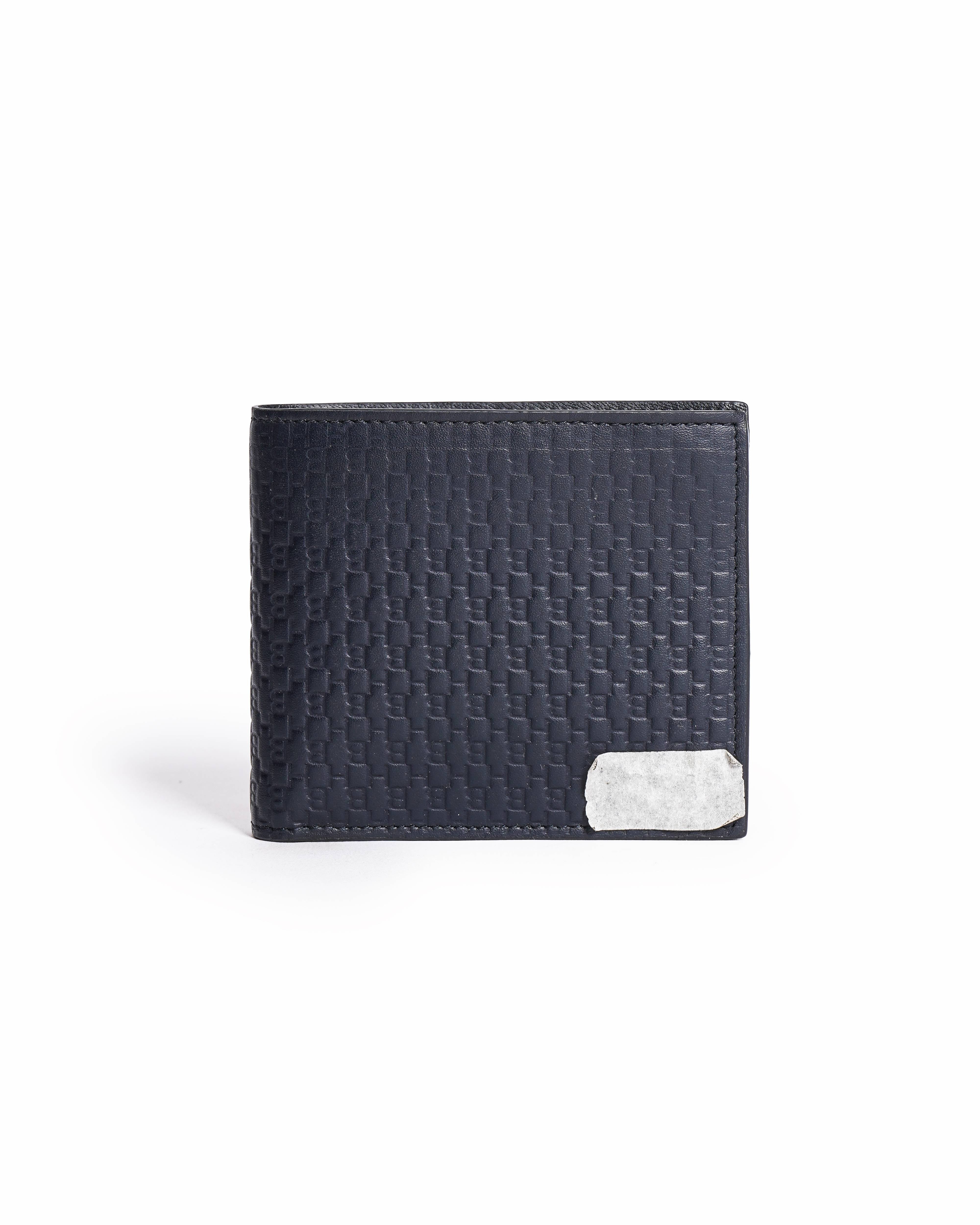 BOSS Black Monogram Embossed Leather Bifold Wallet