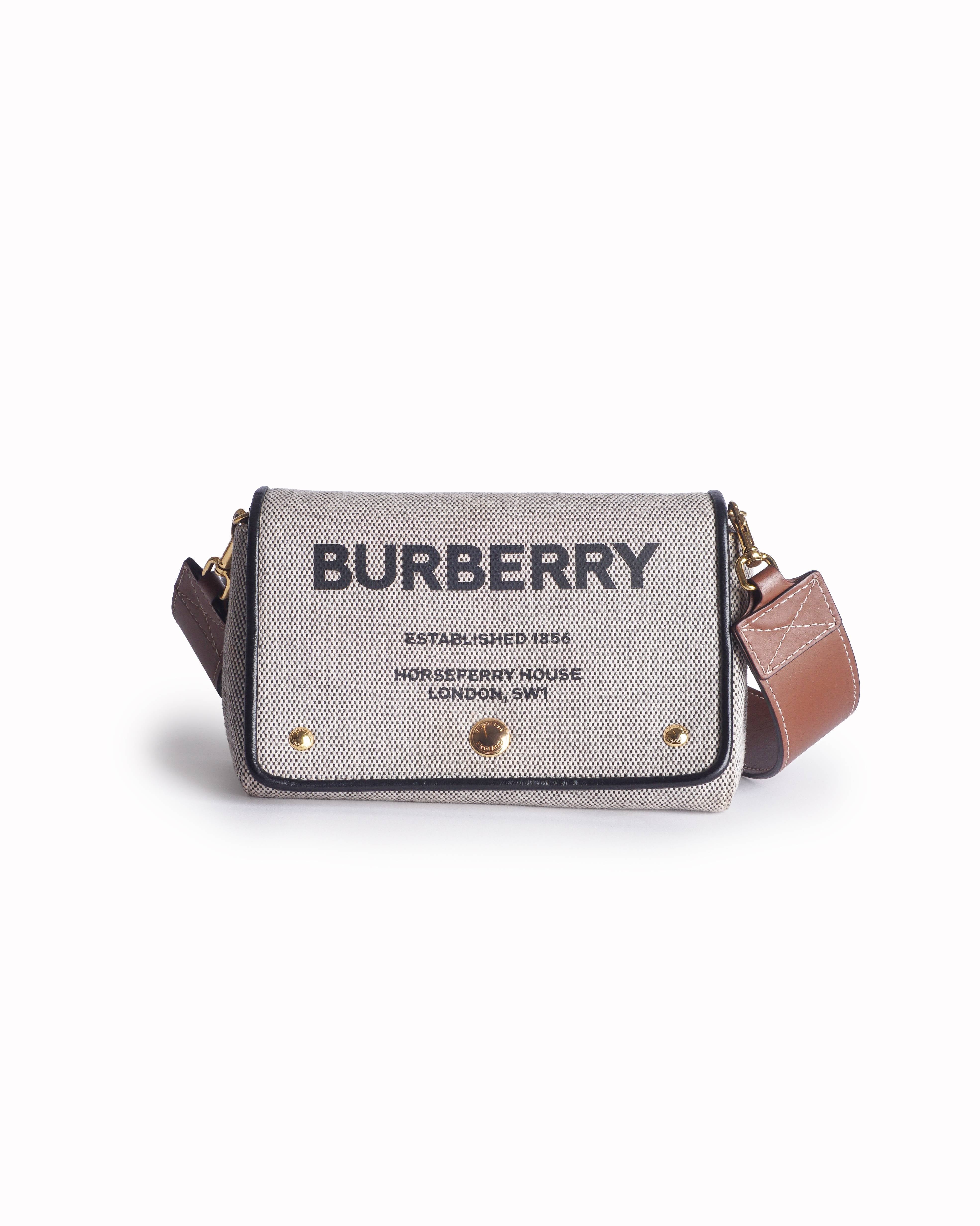 Burberry Horseferry Print Canvas & Leather Crossbody Bag