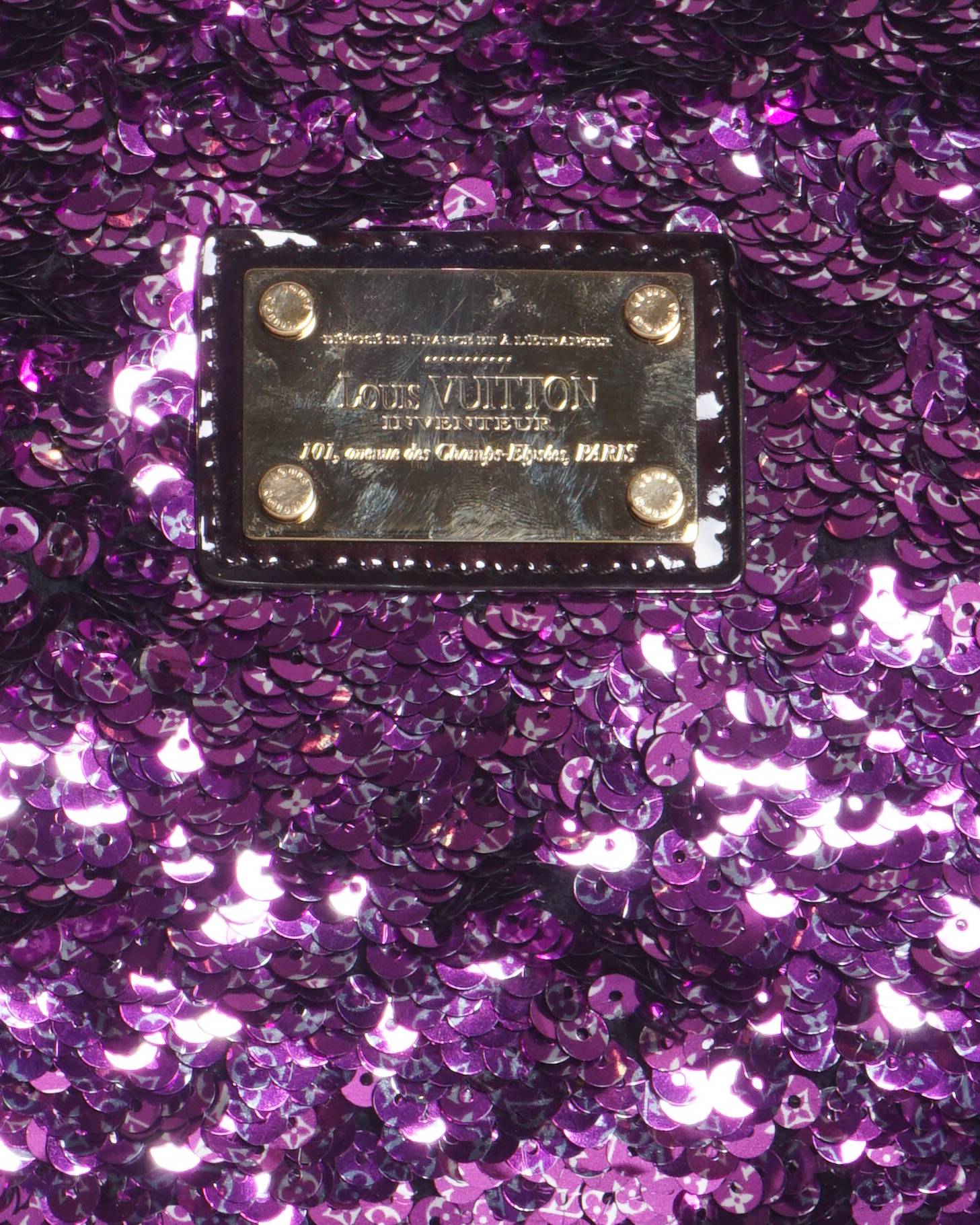 Louis Vuitton Limited Edition Violette Sequin Rococo Pochette Clutch Bag