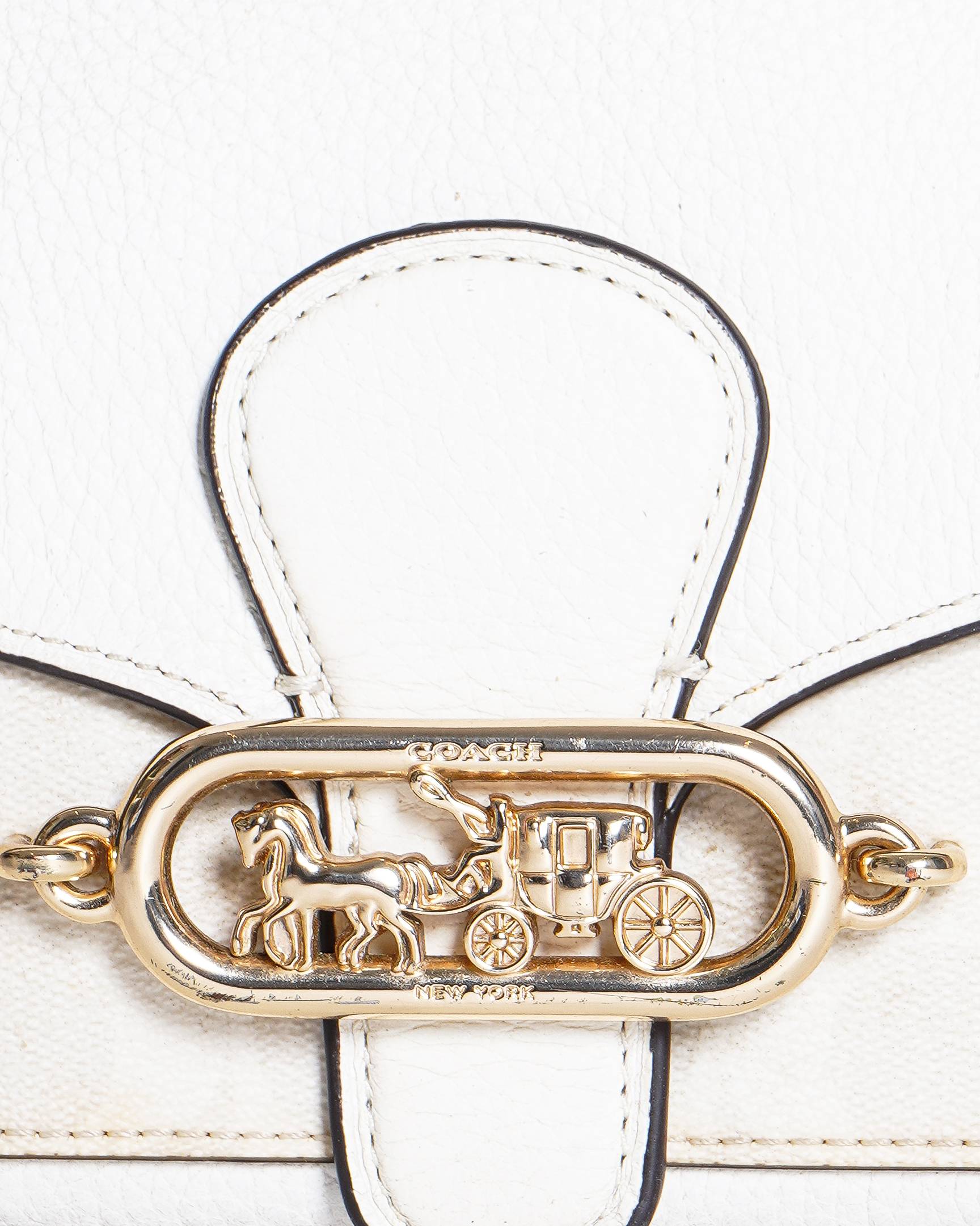 Coach Jade Shoulder Bag in Signature Canvas and White Leather