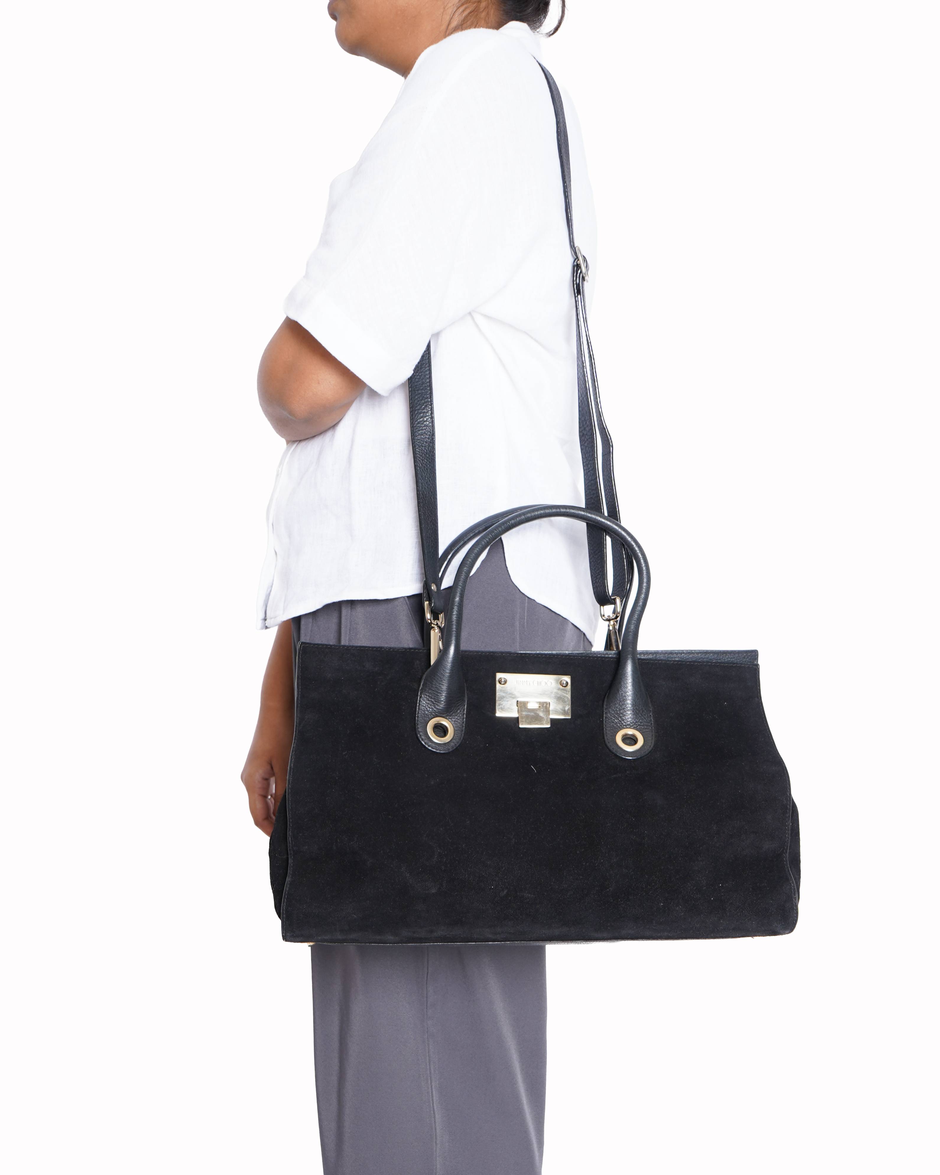Jimmy choo riley tote in black