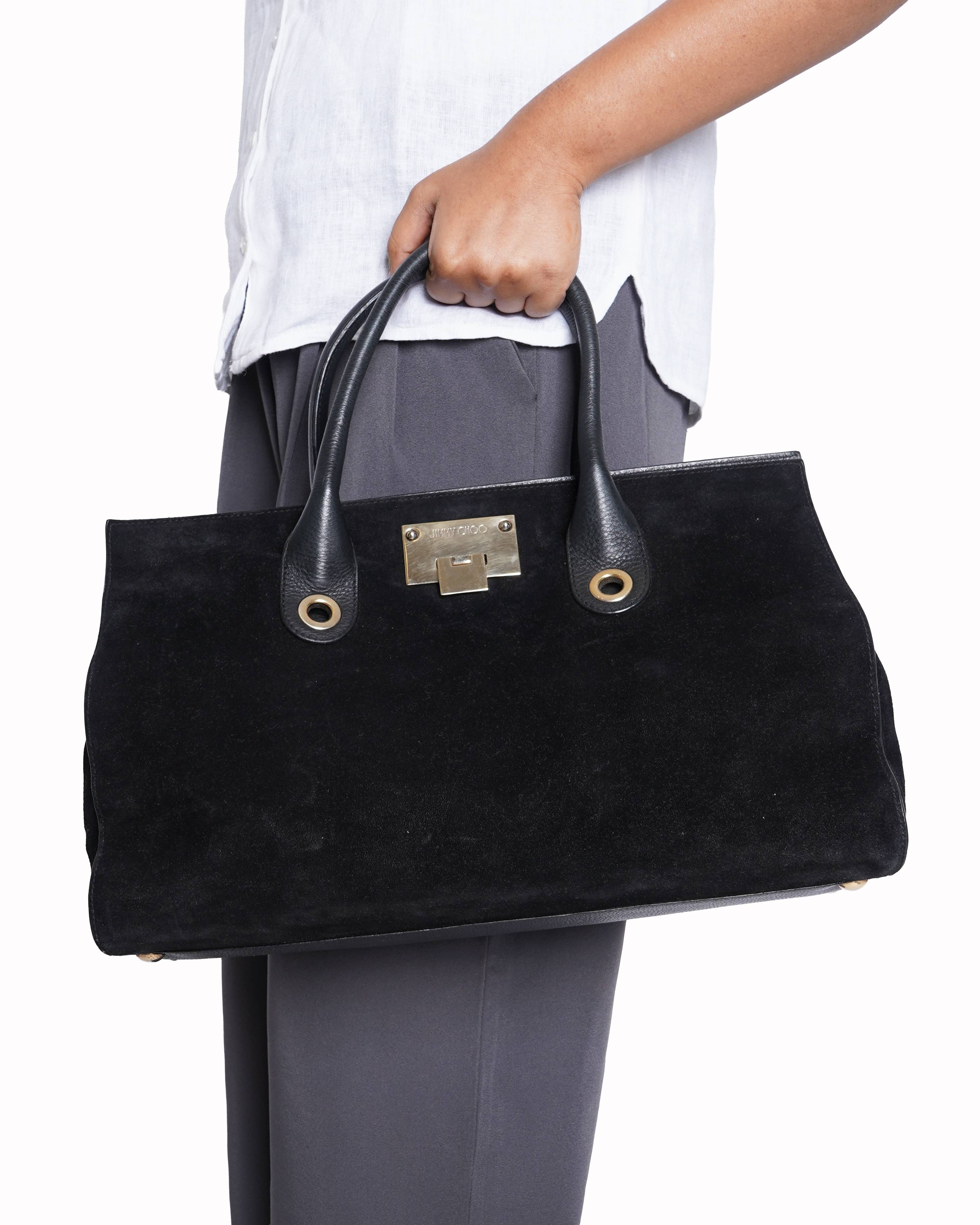 Jimmy choo riley tote in black
