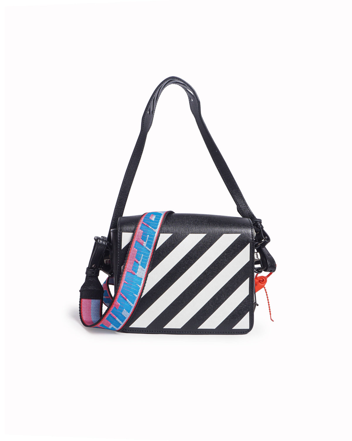 Off-White Binder Clip Diag Flap Leather Crossbody Bag