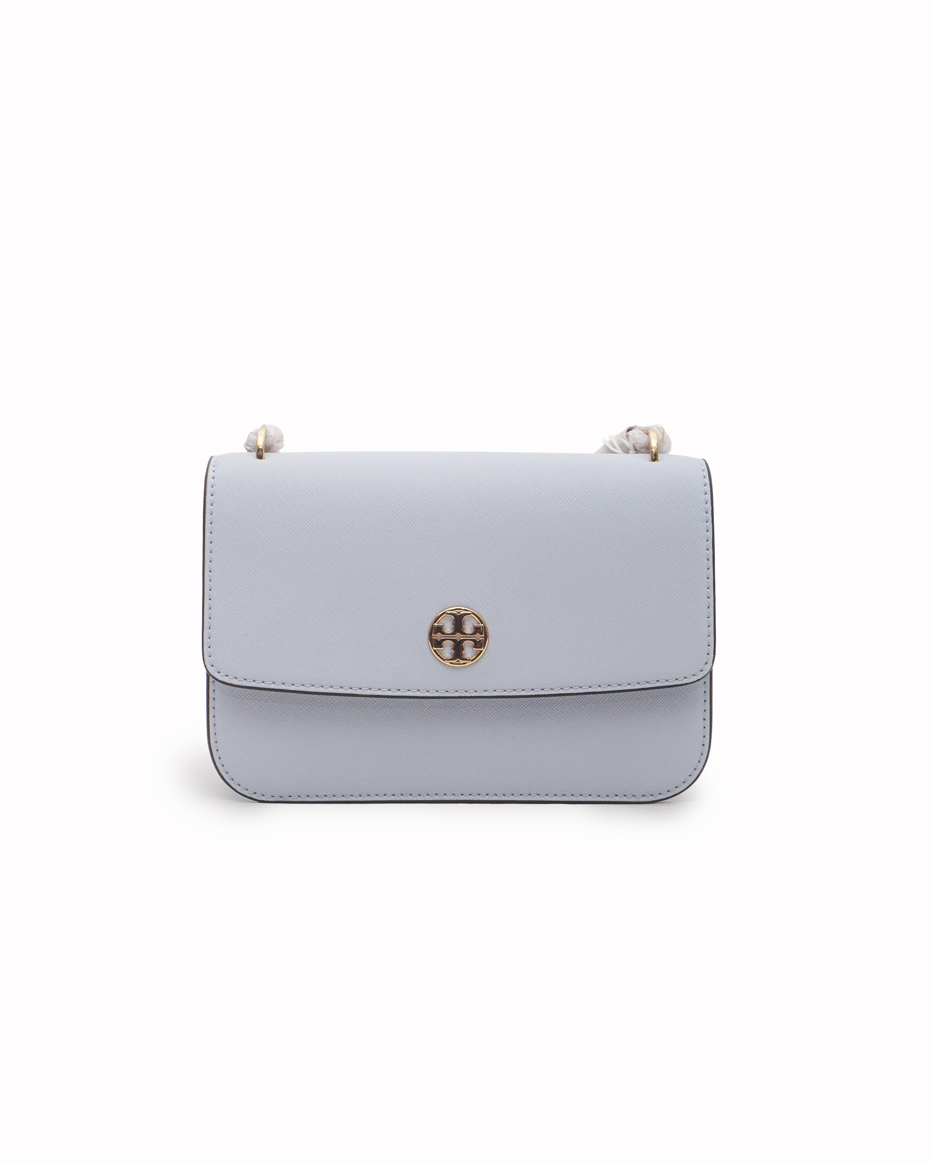 Tory Burch Light Blue Robinson Saffiano Leather Small Shoulder Bag