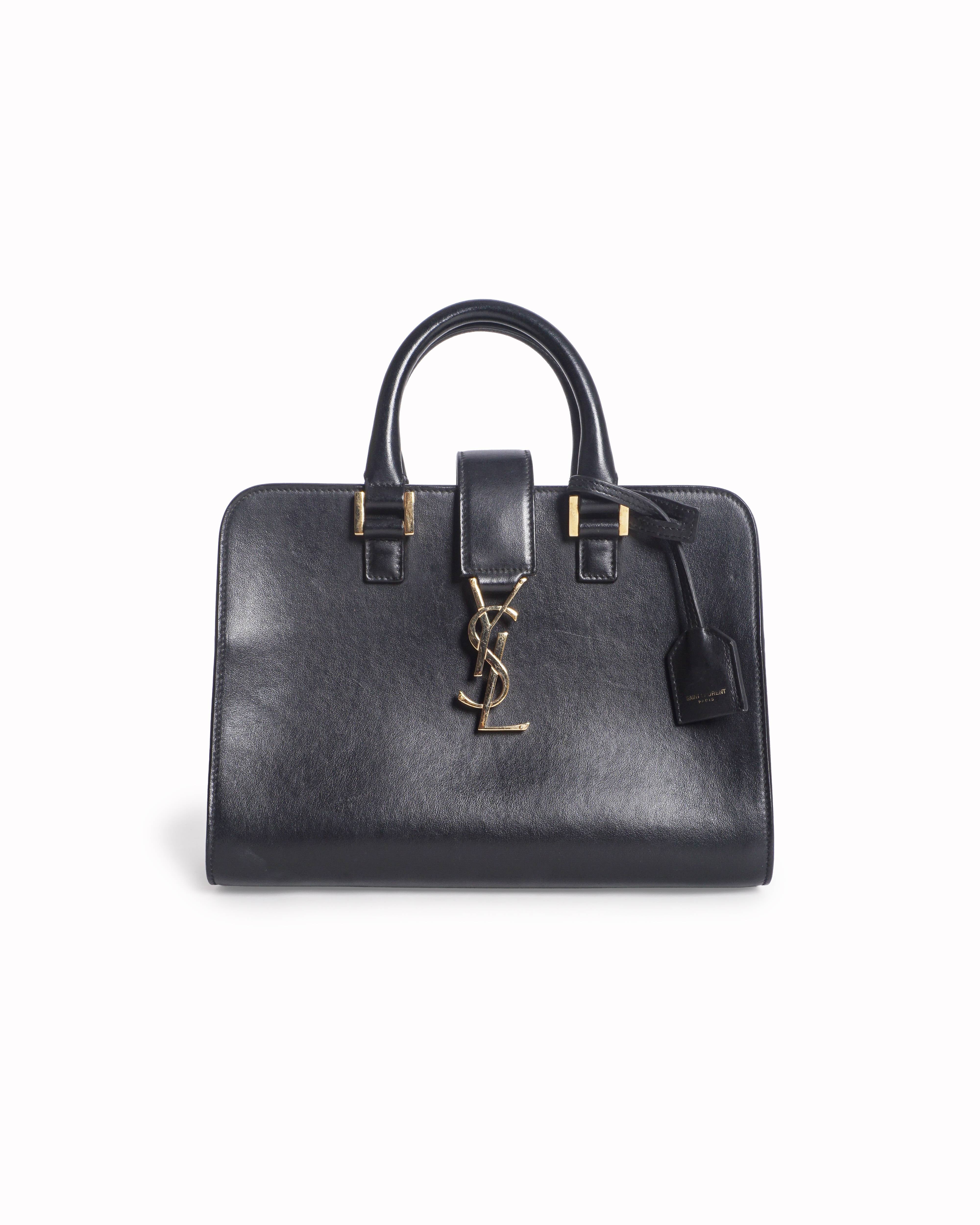 Saint Laurent Cabas Chyc Small Black Leather Satchel