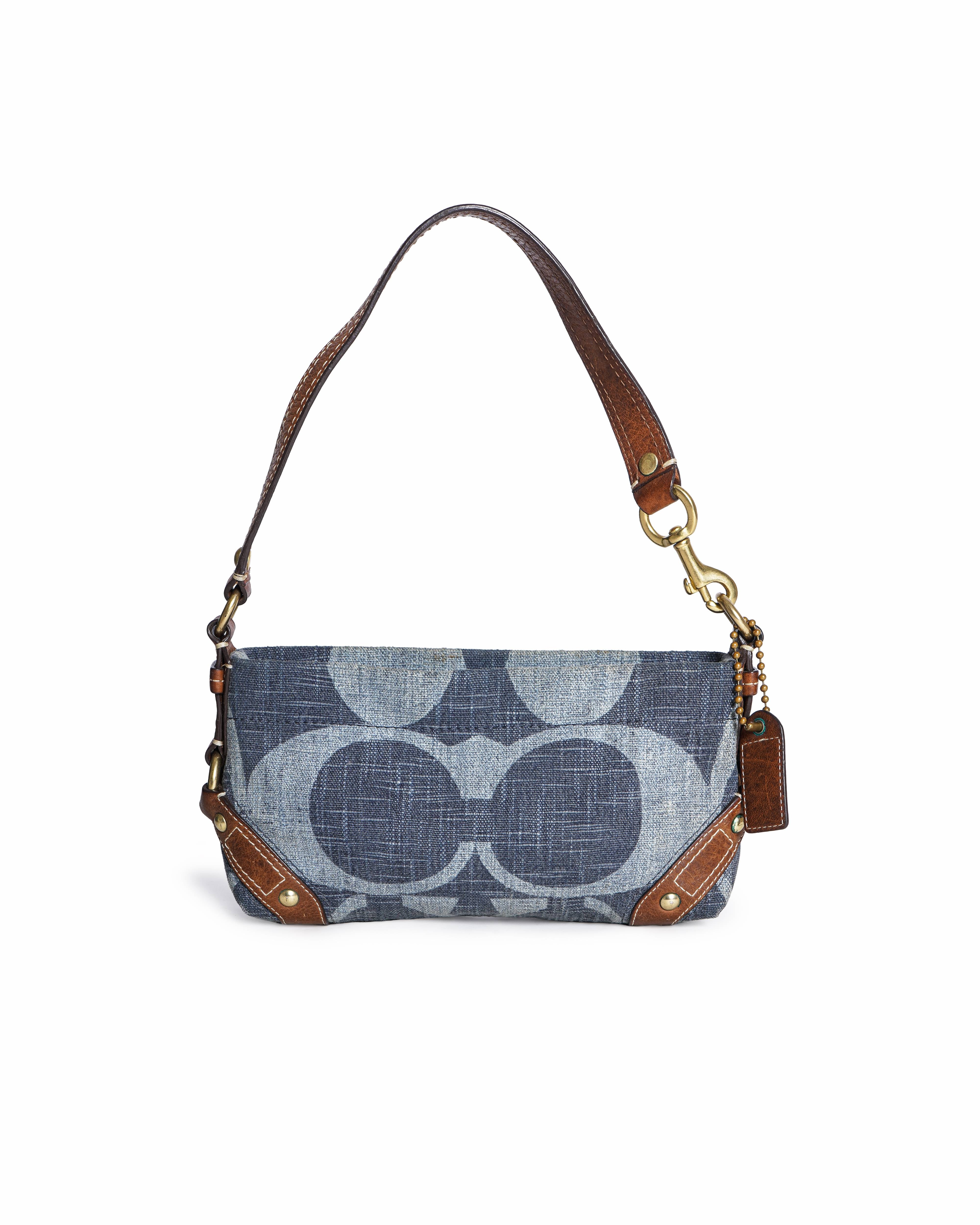 Coach Small Carly Denim Shoulder Bag in Signature Jacquard