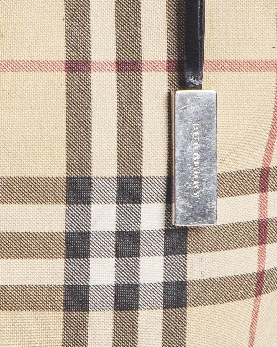 Burberry Mini Nova Check Canvas & Leather Tote