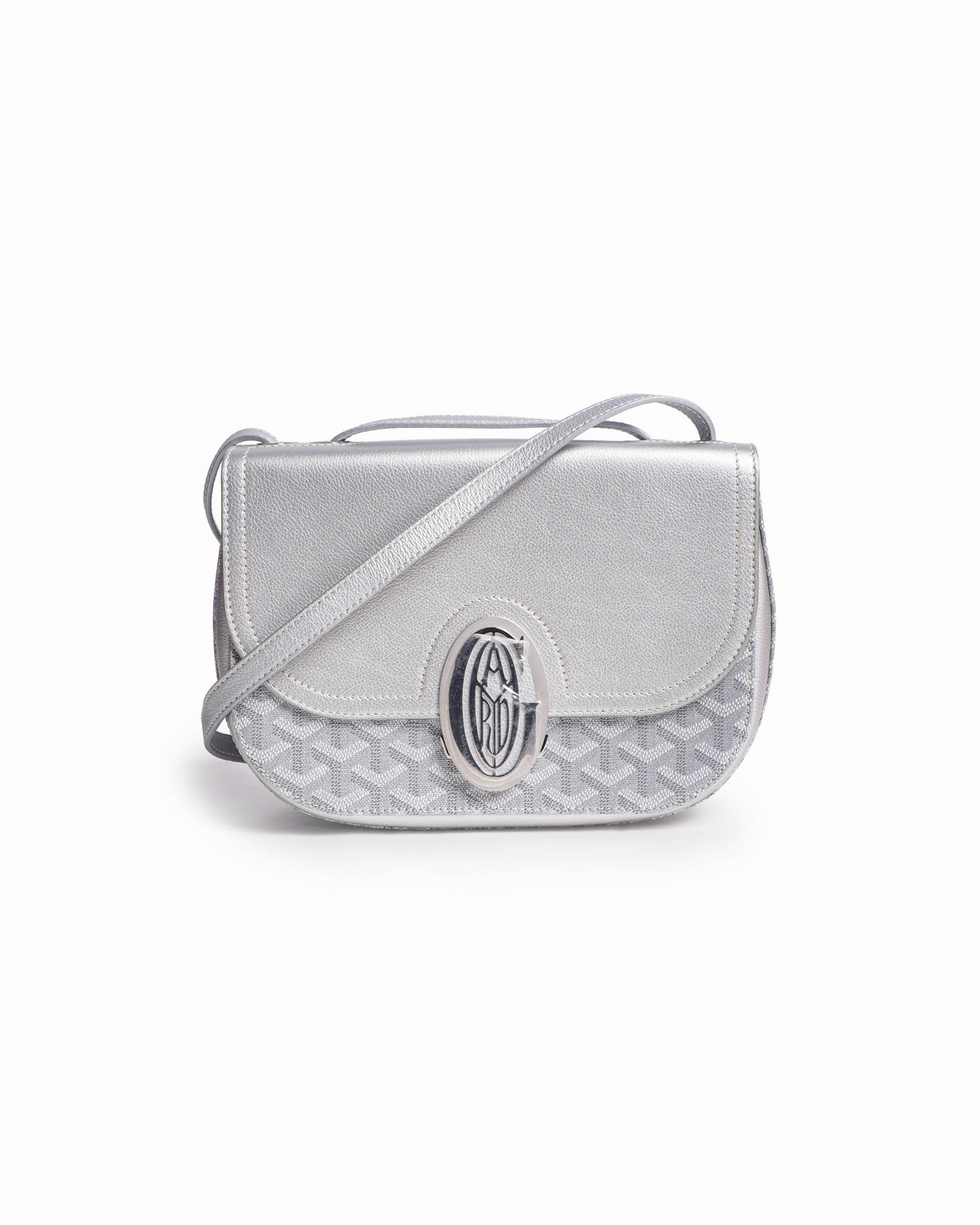 Goyard 233 PM Grey Goyardine Canvas & Calfskin Shoulder Bag
