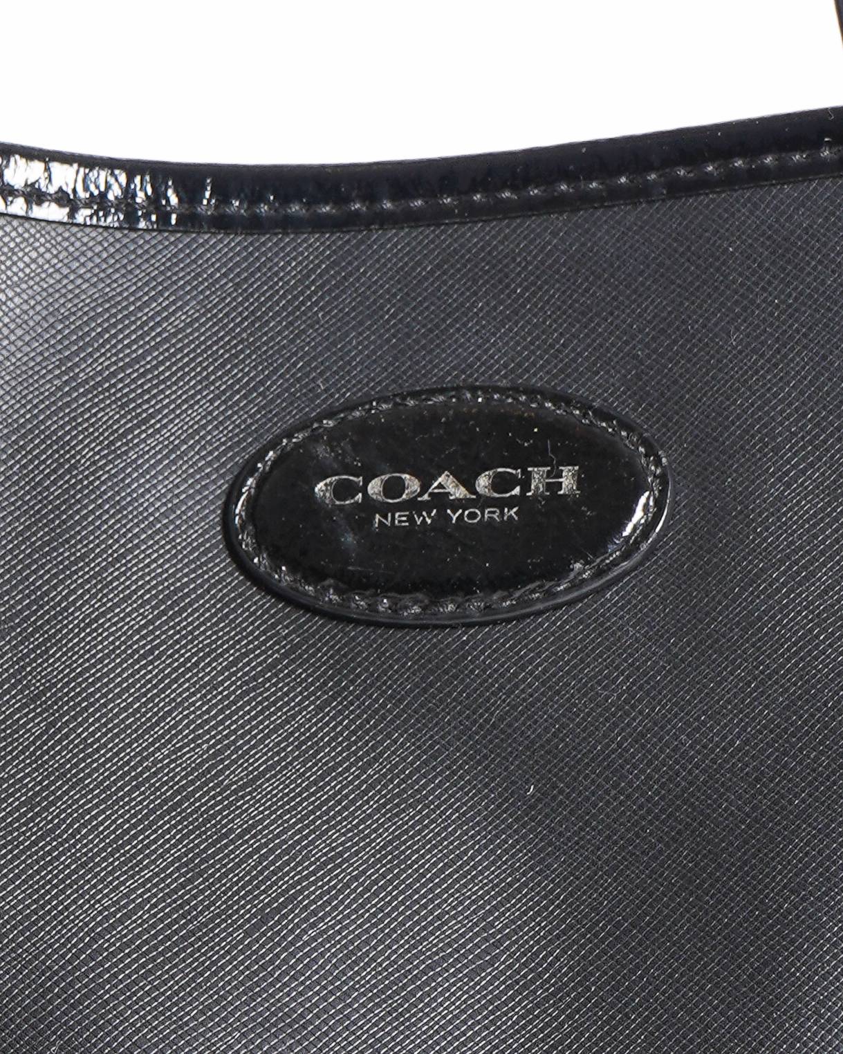 Coach black leather tote