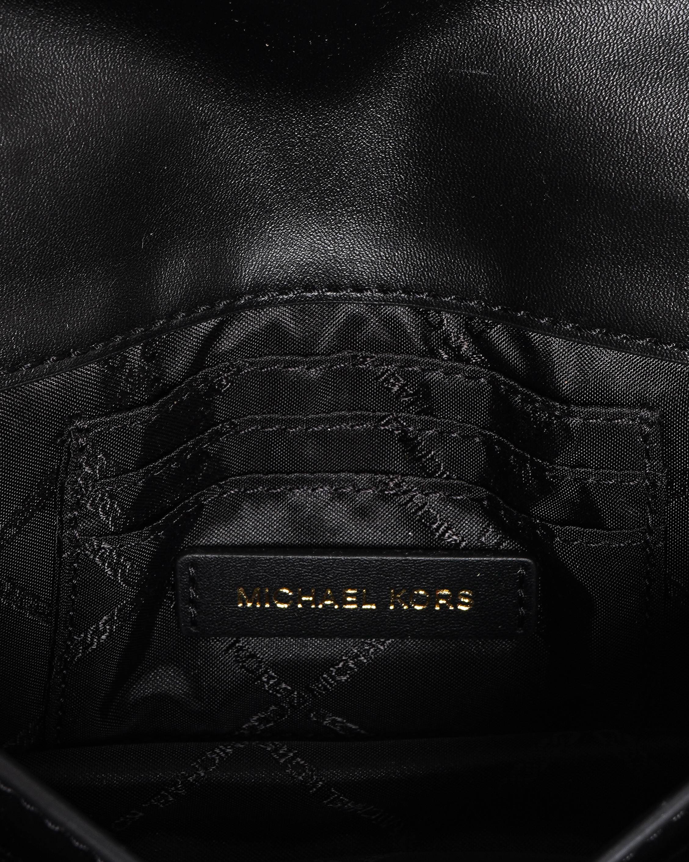 Michael Kors Mila Small Leather Shoulder Bag In Black