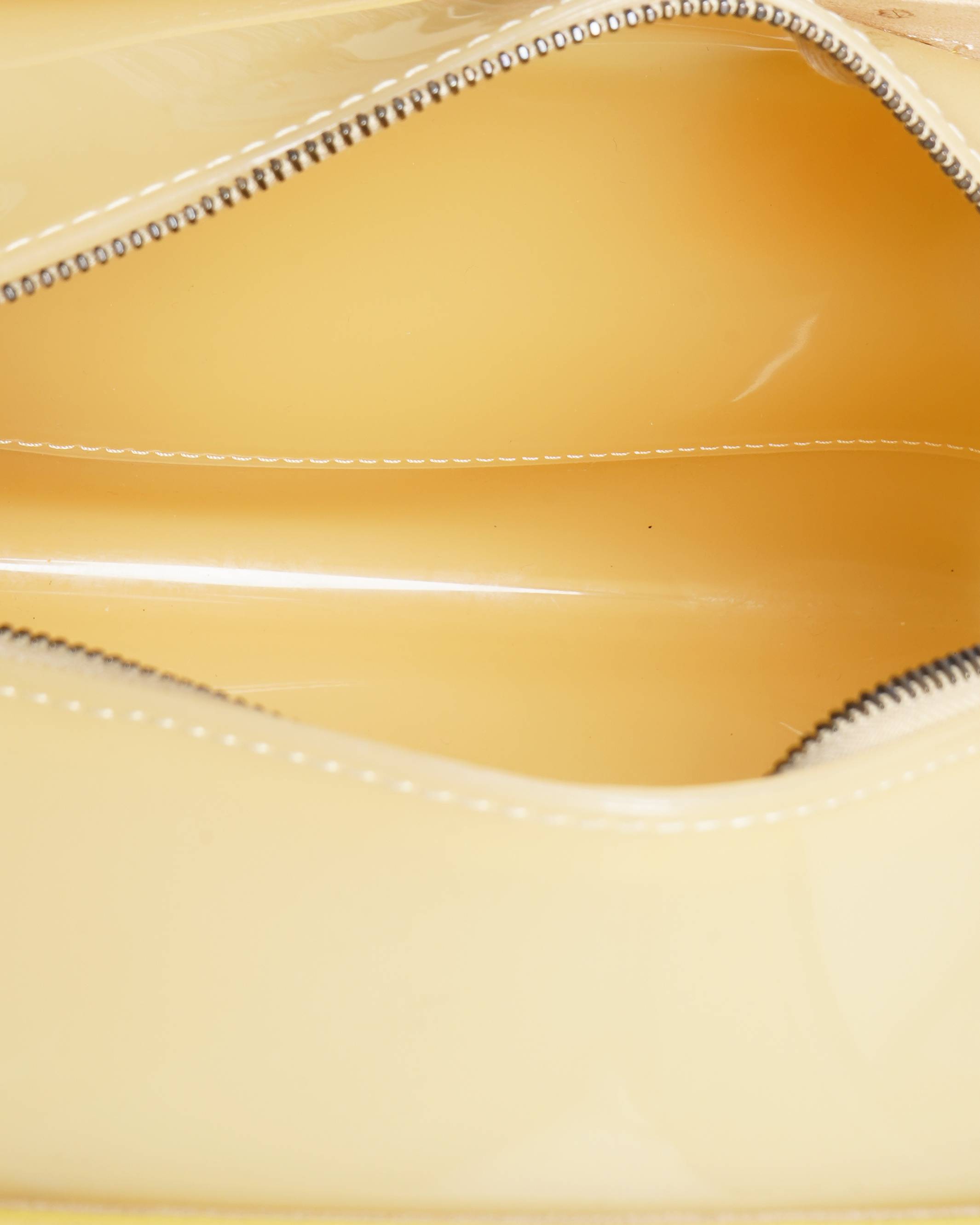 Furla Yellow Rubber & Embossed Snakeskin Leather Top Handle Bag