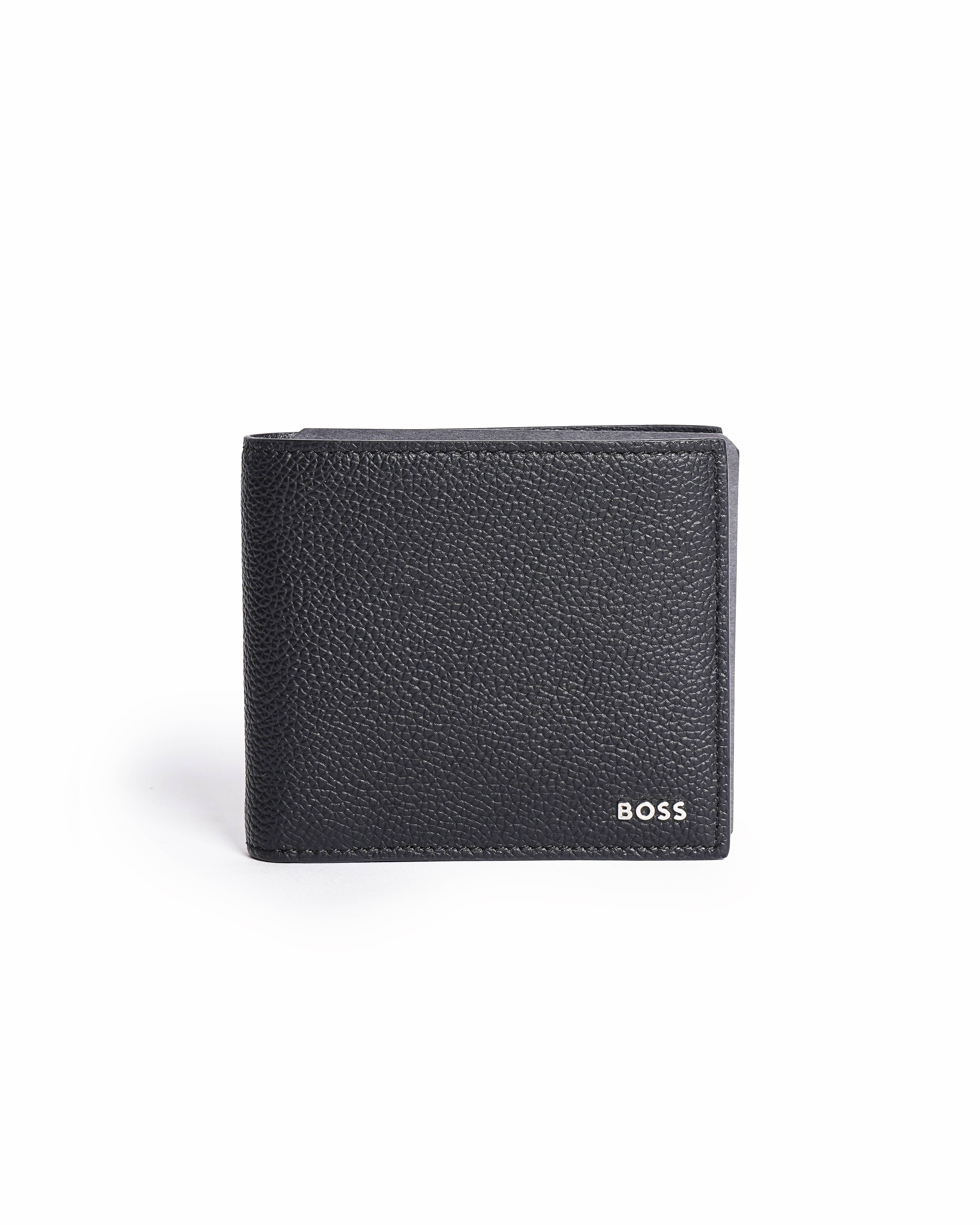 Boss Black Pebbled Leather Bifold Wallet