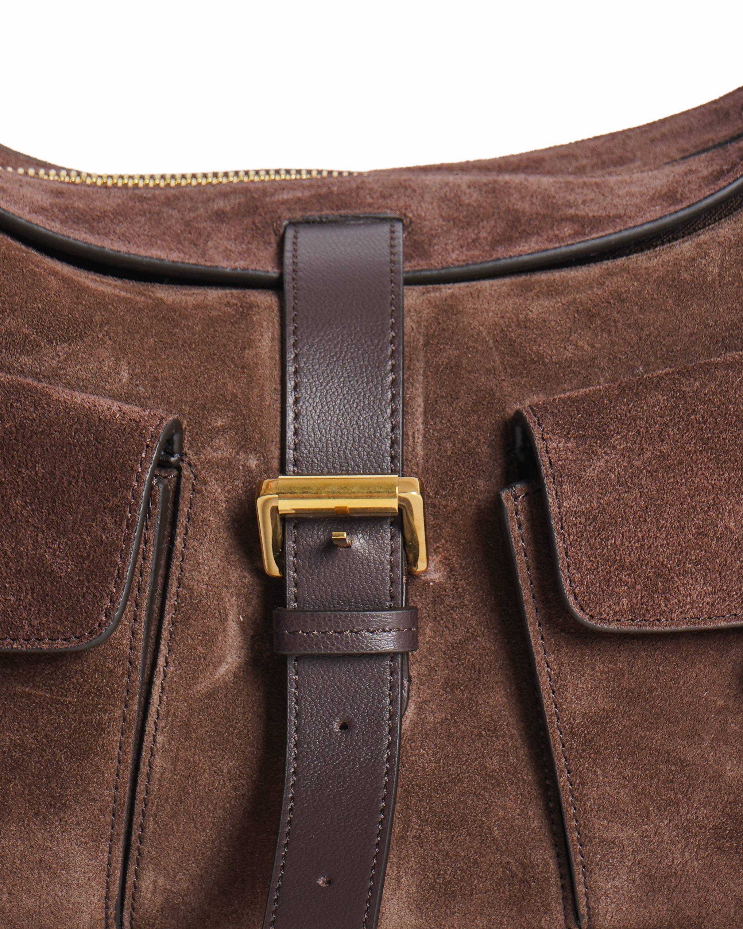 Mulberry Roxanne Shoulder Bag Chocolate Suede