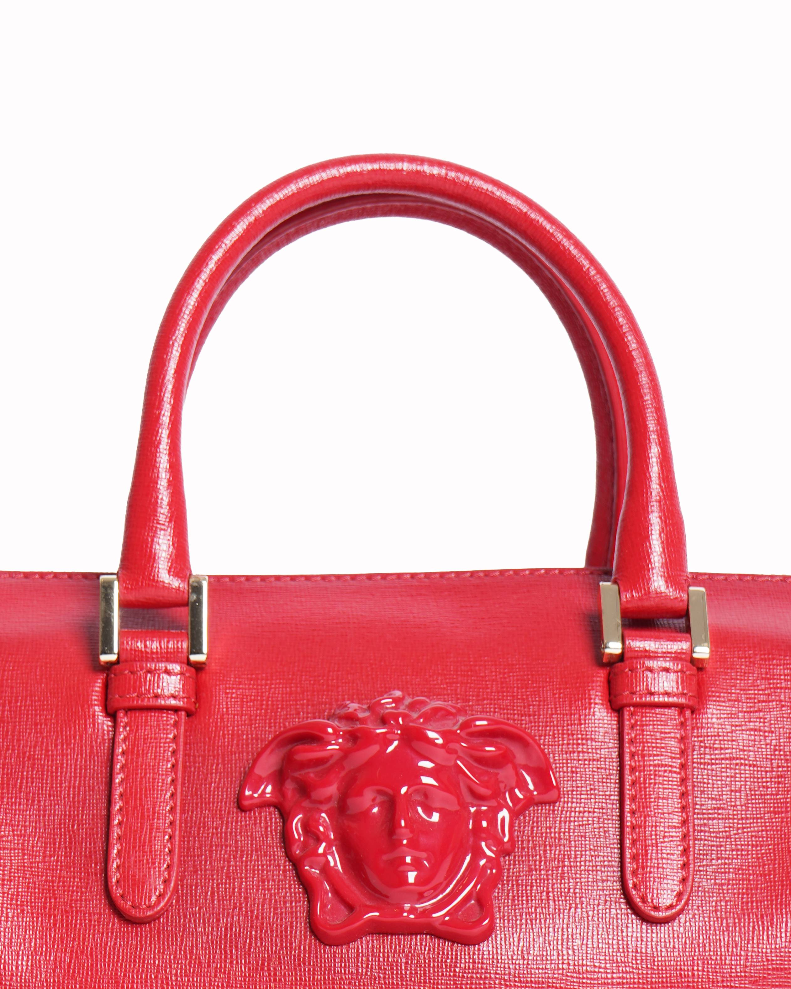 Versace medusa red palazzo bowling bag