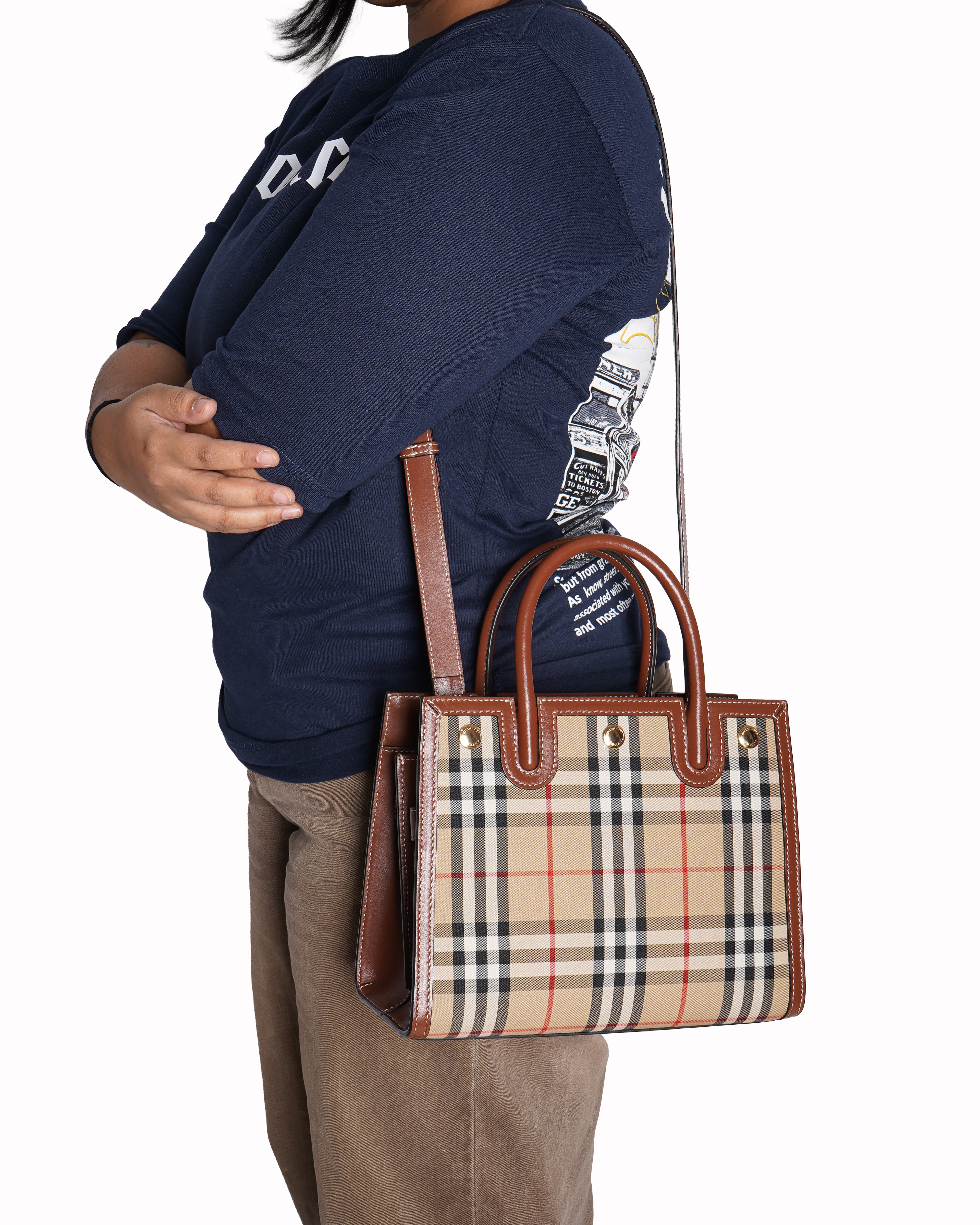 Burberry Mini Vintage Check Two-handle Title Bag