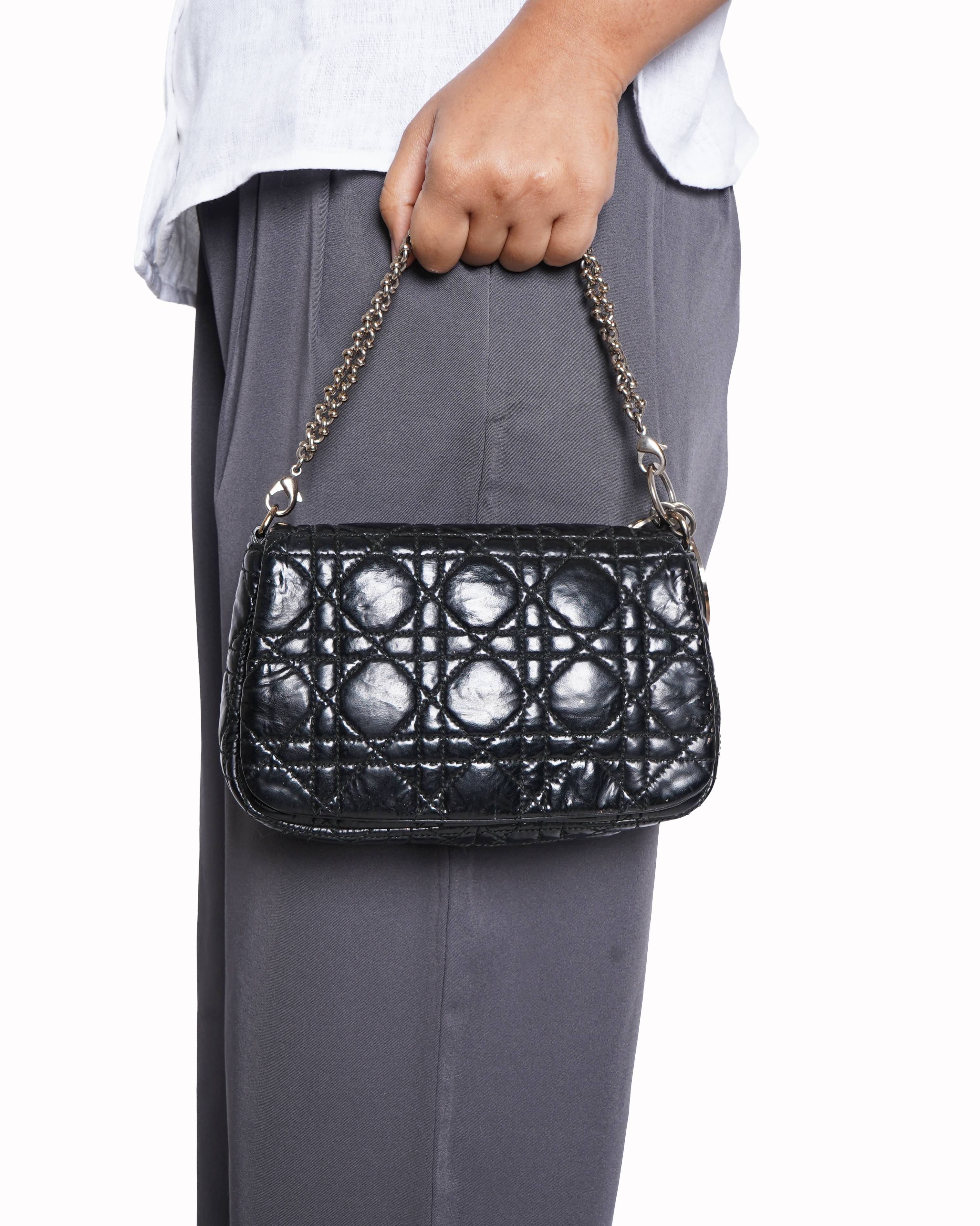 Christian dior patent cannage pochette Bag