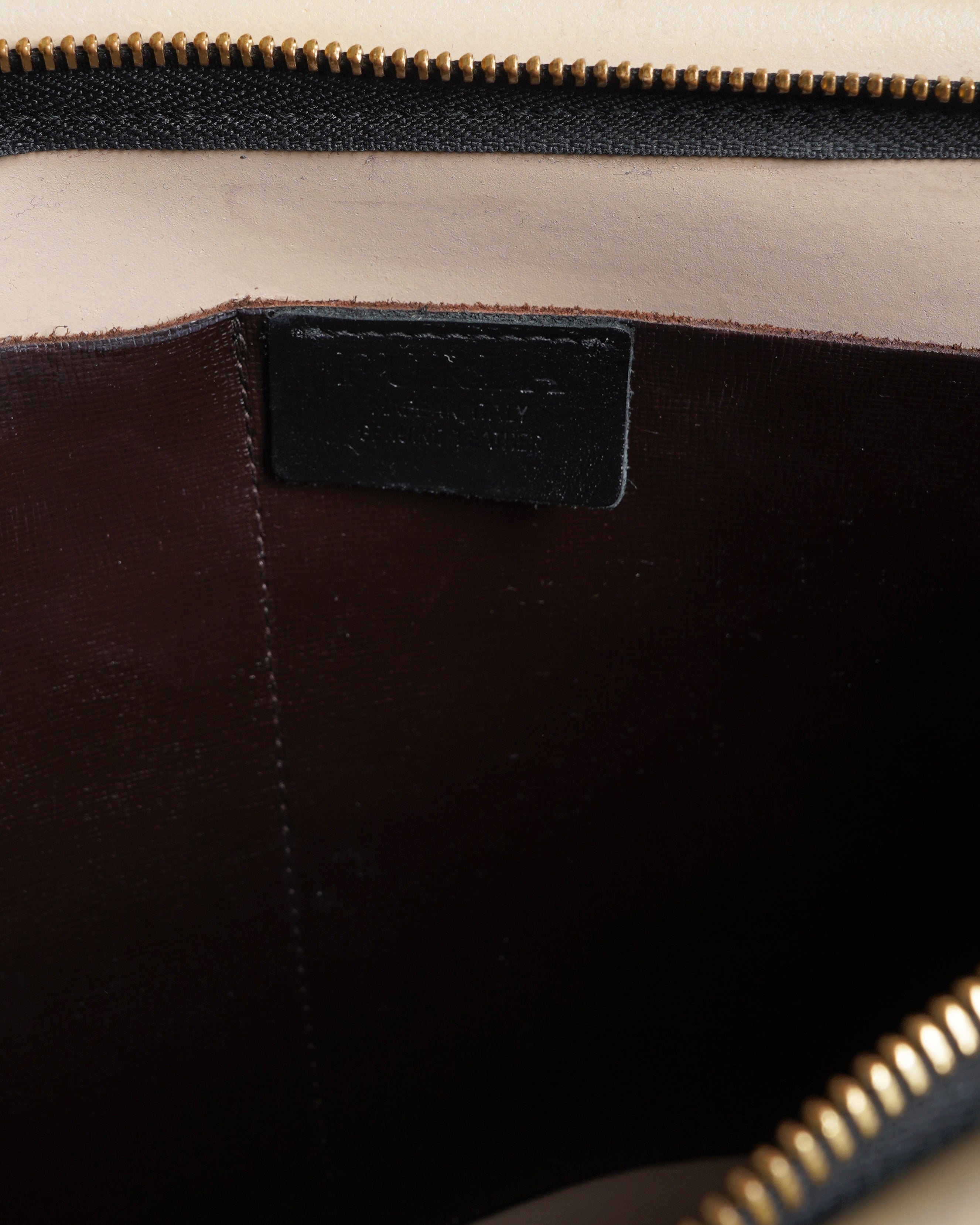 Furla bicolor leather top handle bag