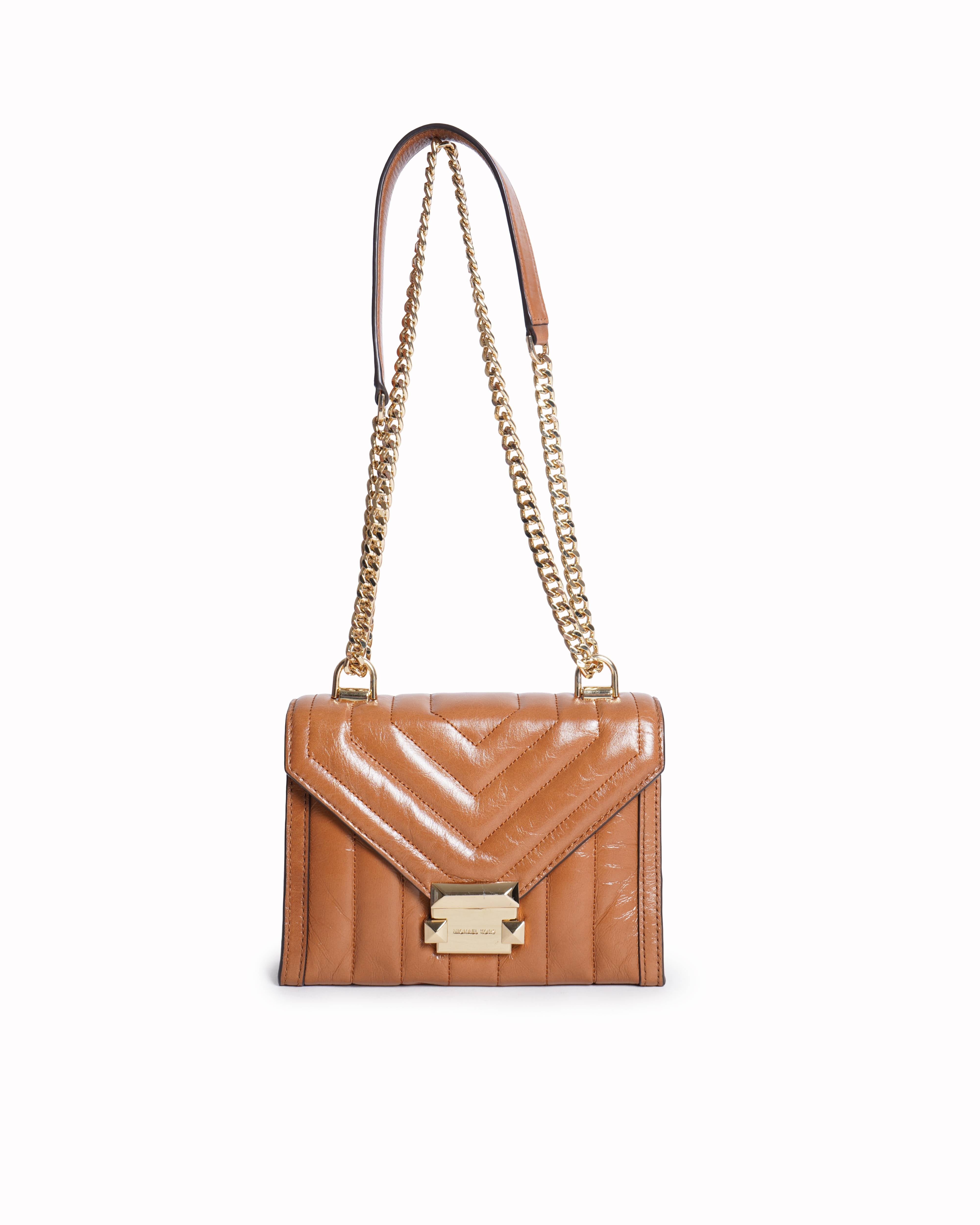 Michael Kors Quilted Whitney Brown Crossbody Bag