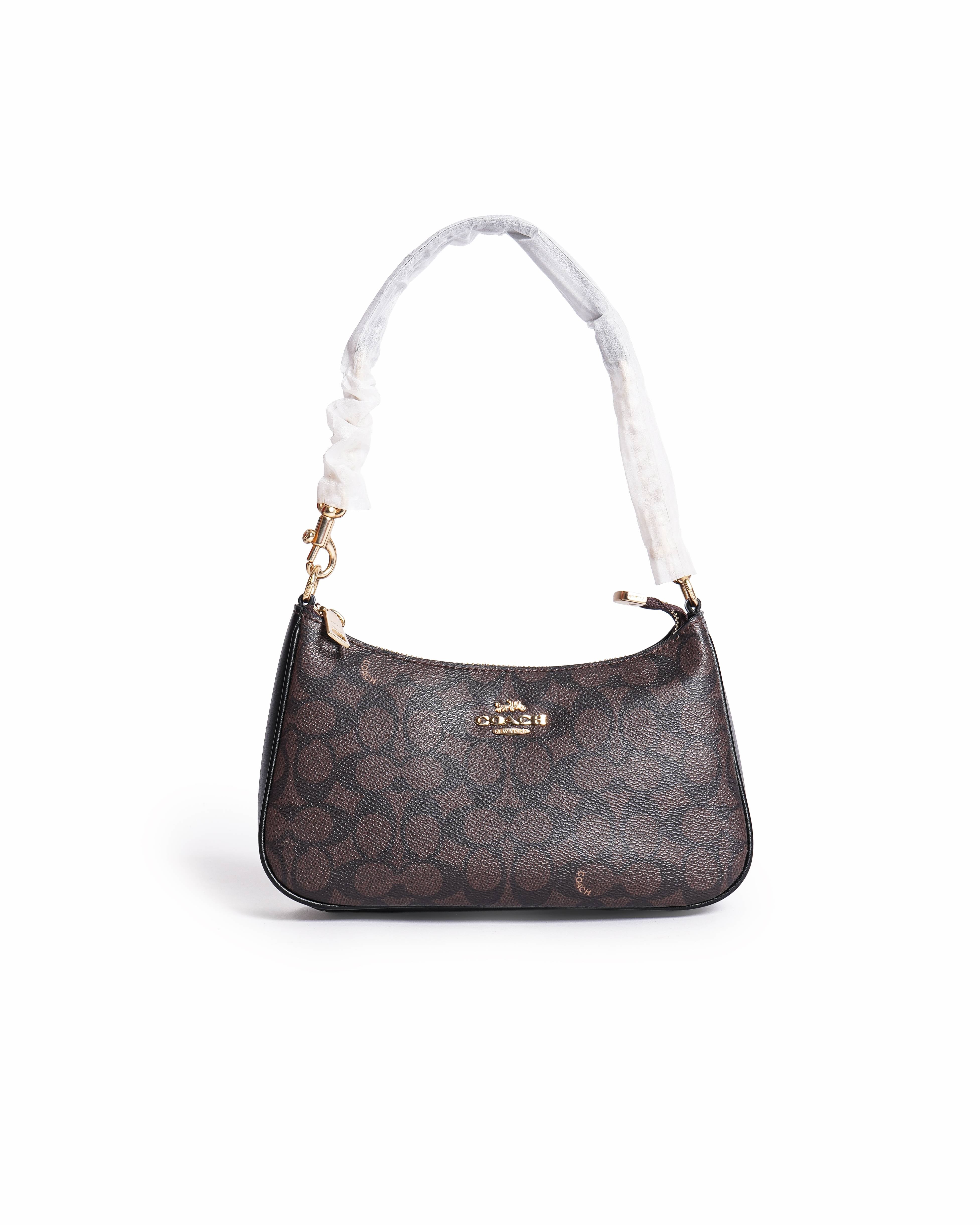 Coach Signature Canvas Teri Shoulder Bag Brown