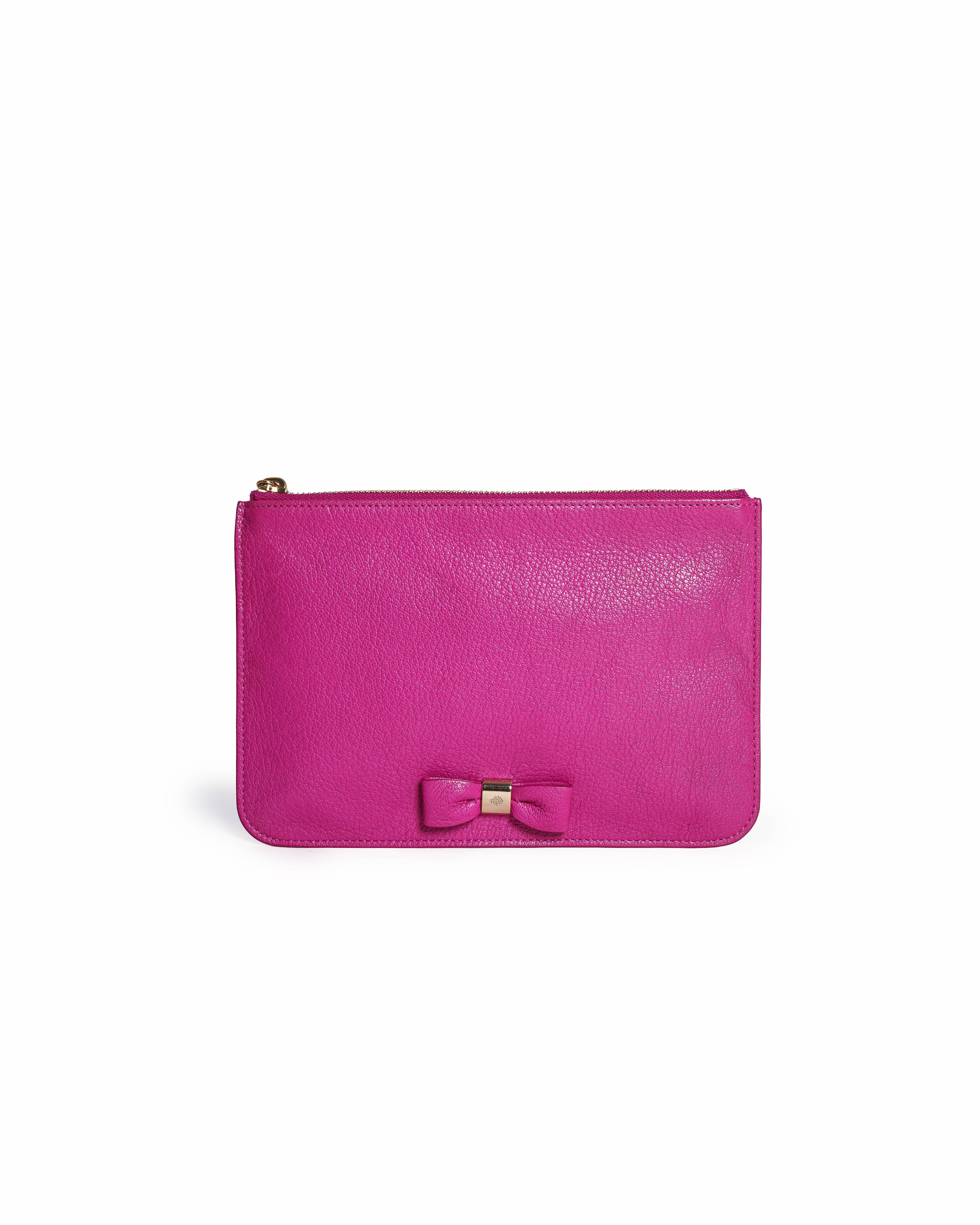 Mulberry bow small pouch in Pink
