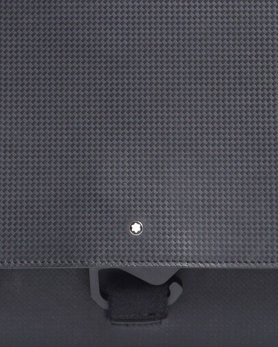 Montblanc Black Cross-Grain Leather Flap Briefcase