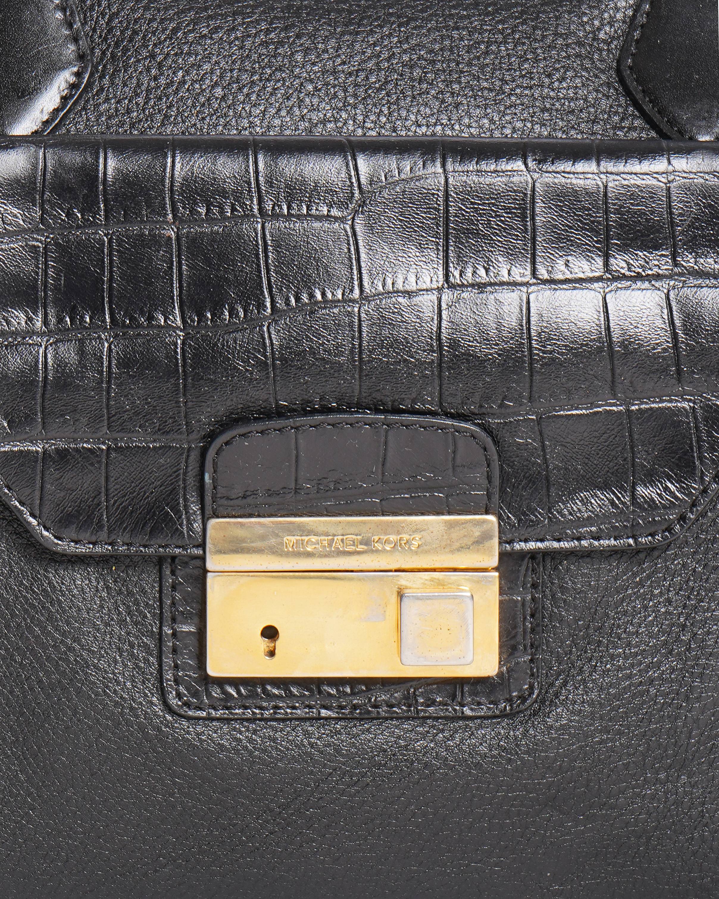 Michael Kors Black Pebbled Leather Satchel