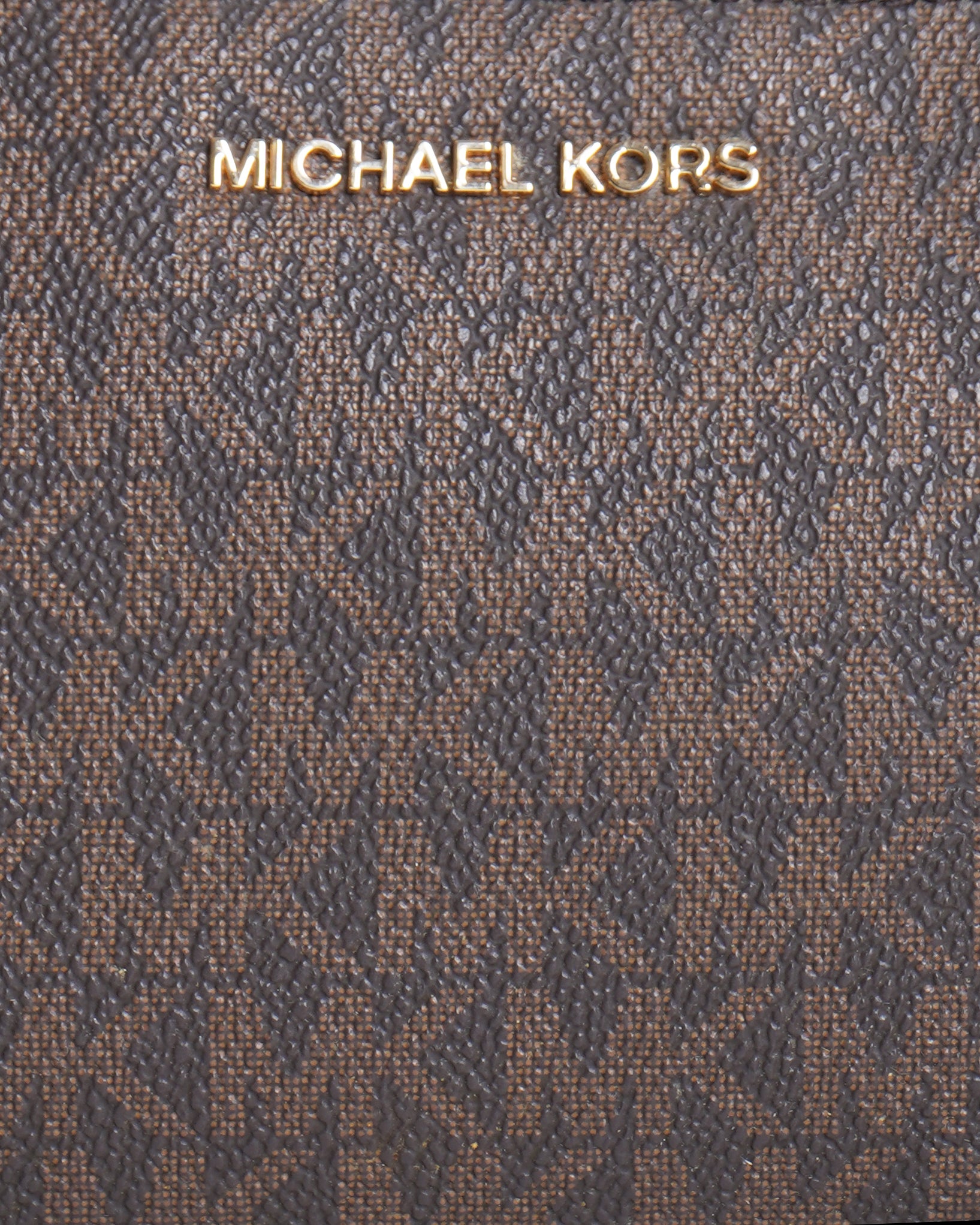 Michael Kors Monogram Shoulder Bag In Brown