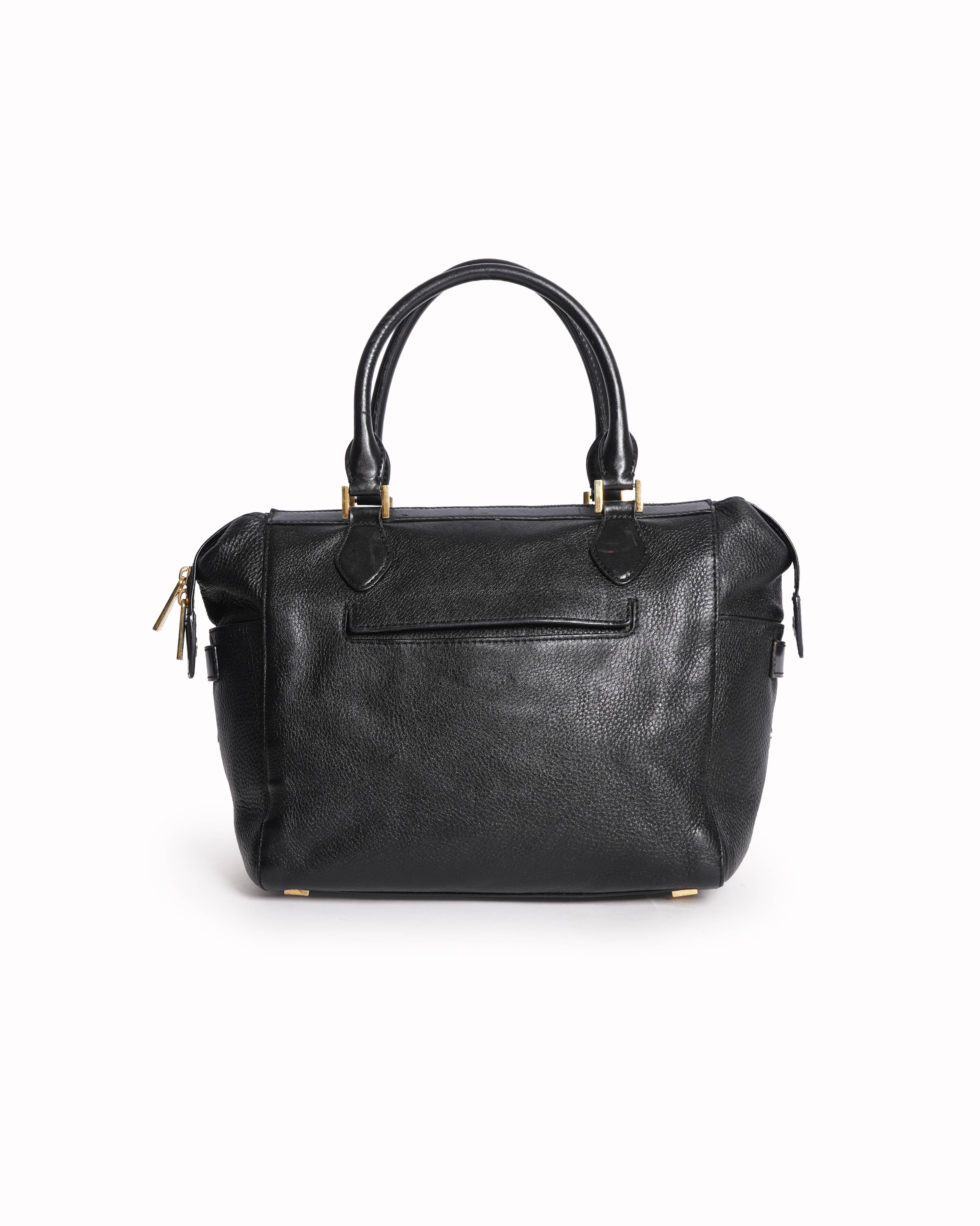 Michael Kors Black Pebbled Leather Satchel