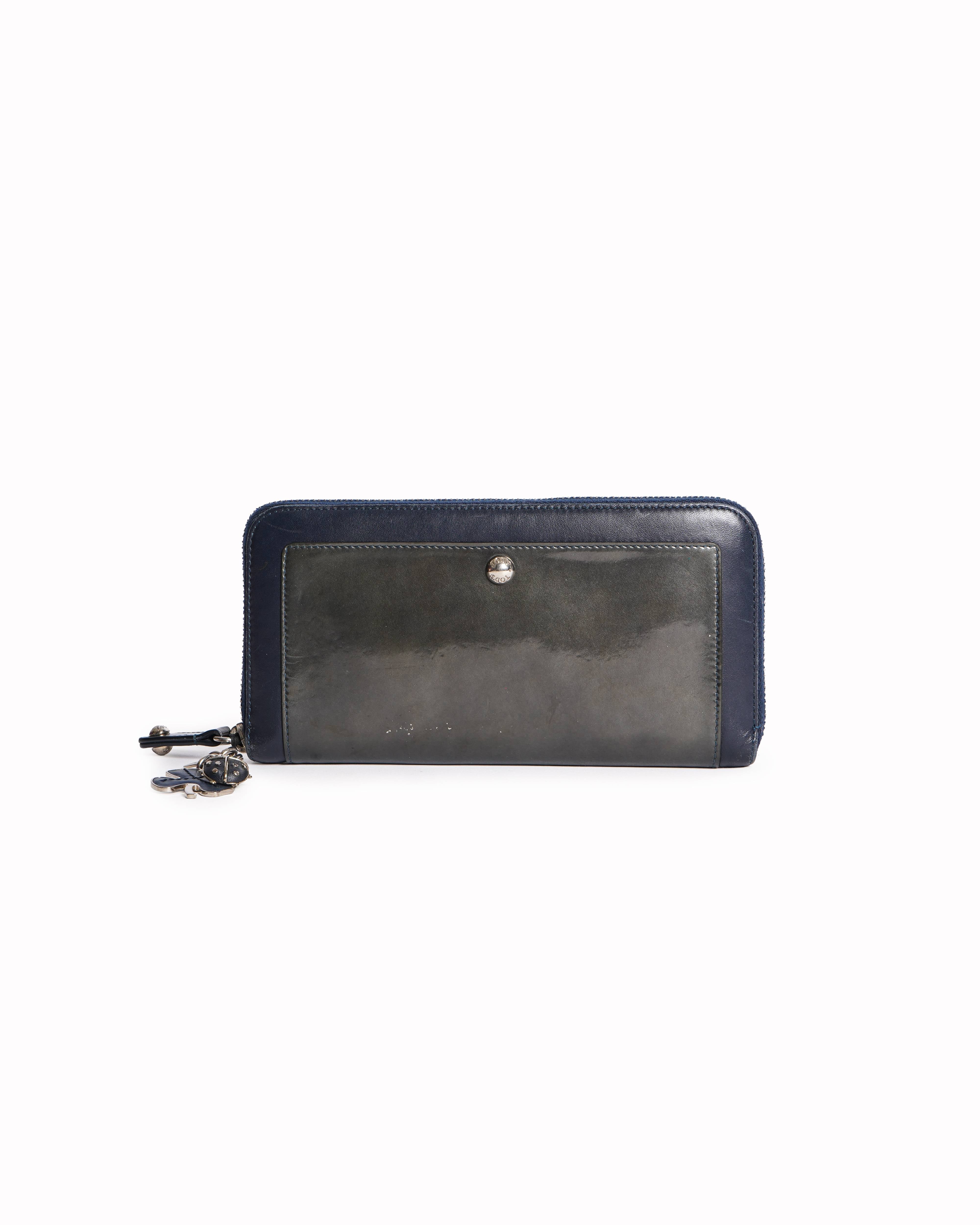 Tod's Zip Around Wallet In Navy Blue