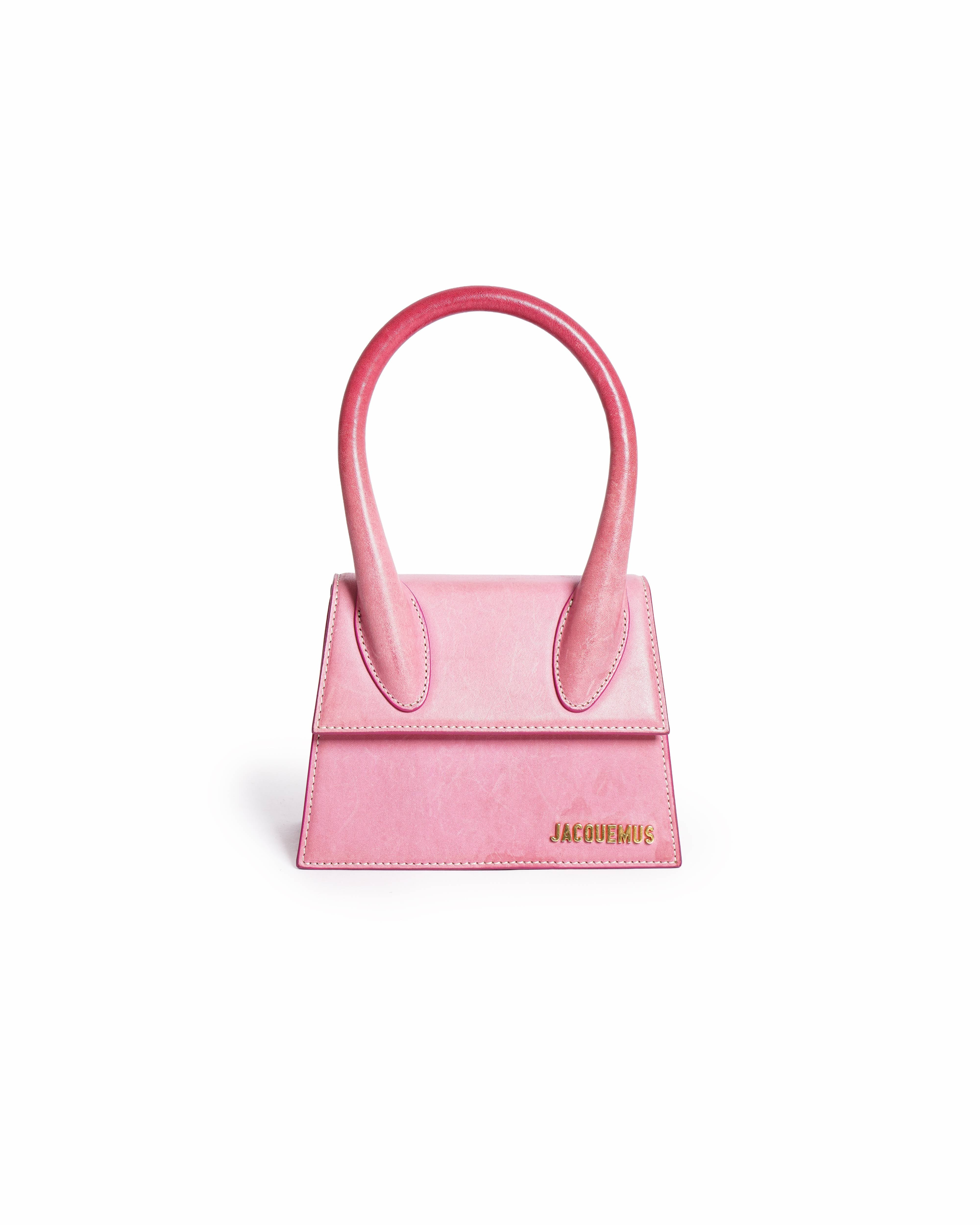 Jacquemus Le Chiquito Noeud Medium Leather Top Handle Bag in Pink
