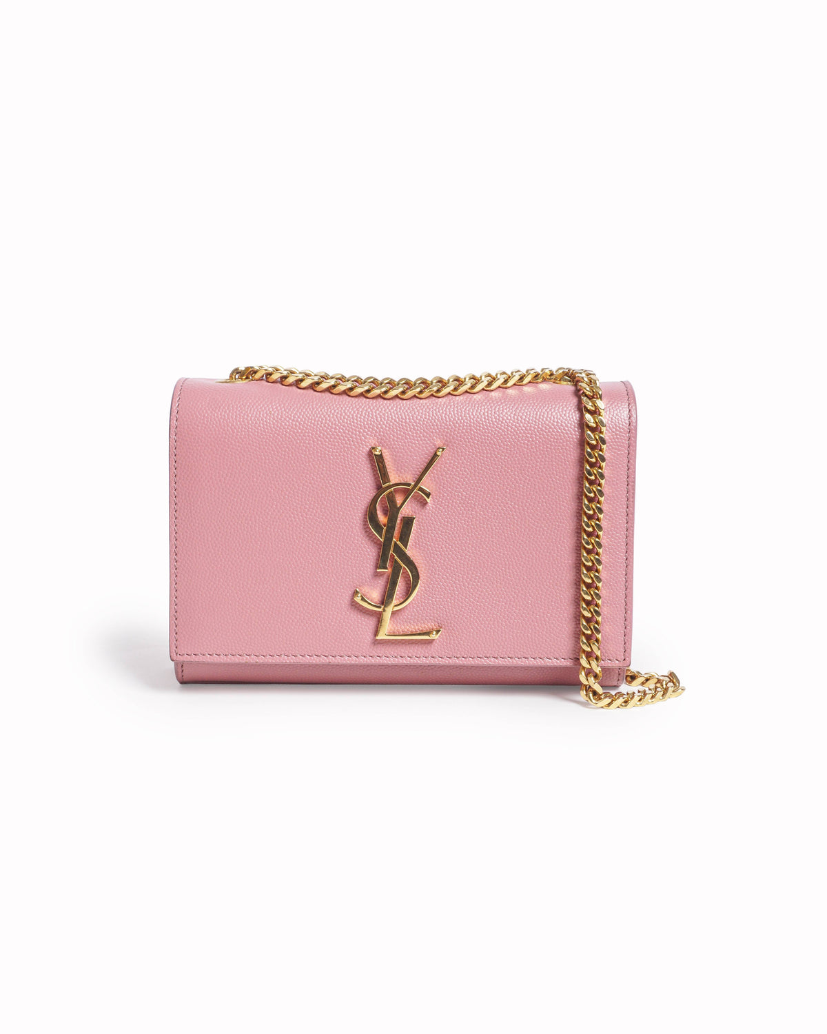 Saint Laurent Small Pink Grain de Poudre Kate Crossbody Bag